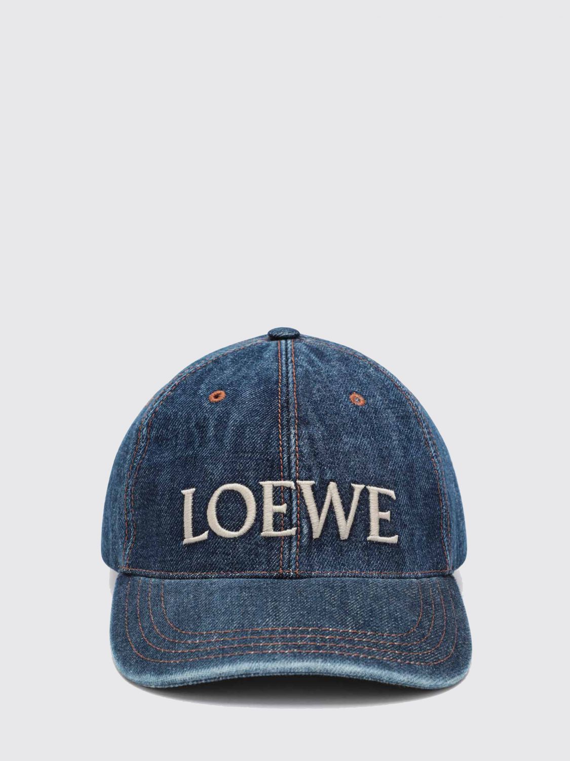 LOEWE 帽子: LOEWE コントラストロゴ コットンデニム ベースボールキャップ, デニム - Img 2