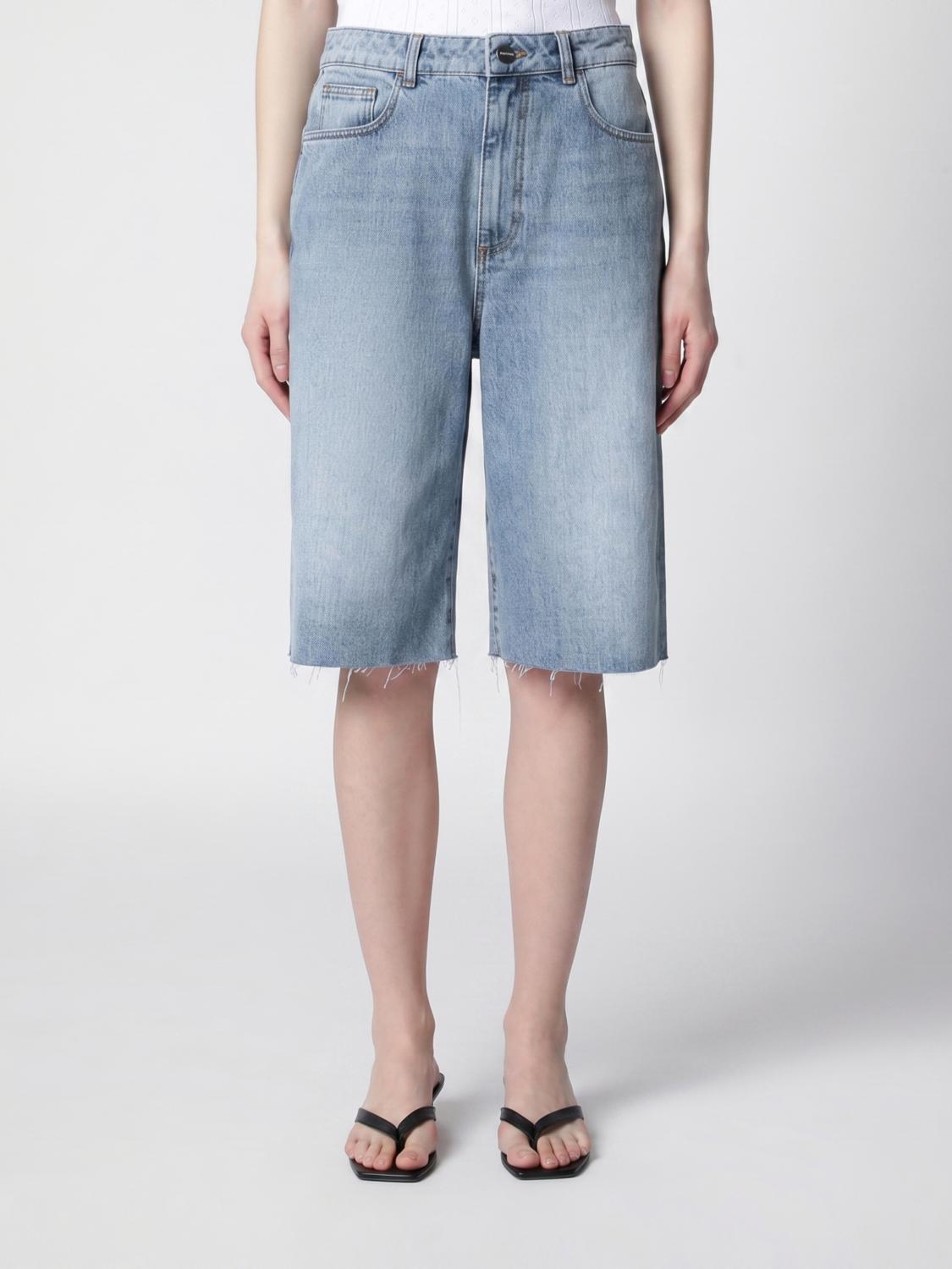 ROHE PANTALONCINI: Bermuda di jeans Rohe in denim di cotone a vita alta, Blue - Img 1
