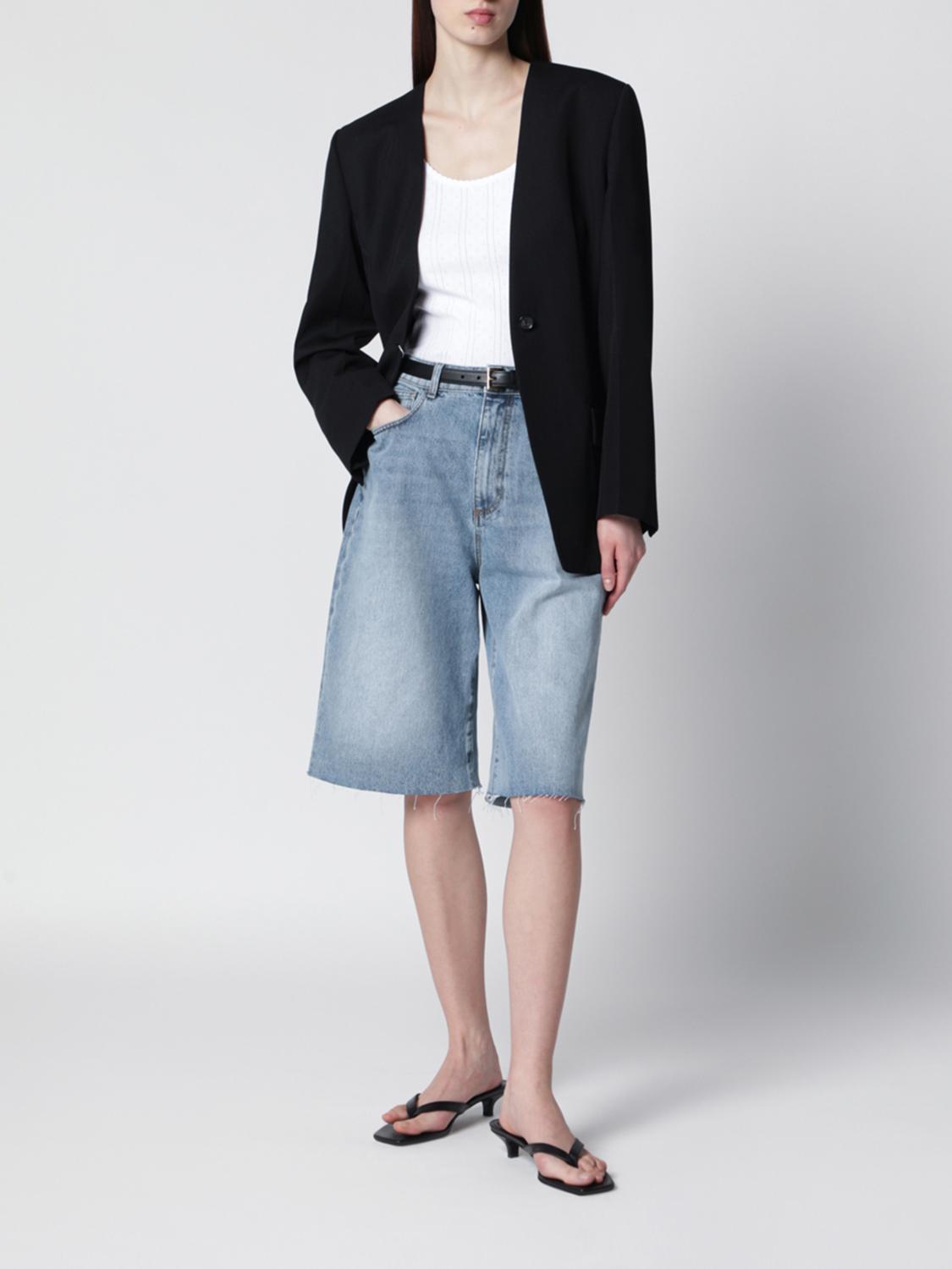 ROHE PANTALONCINI: Bermuda di jeans Rohe in denim di cotone a vita alta, Blue - Img 2
