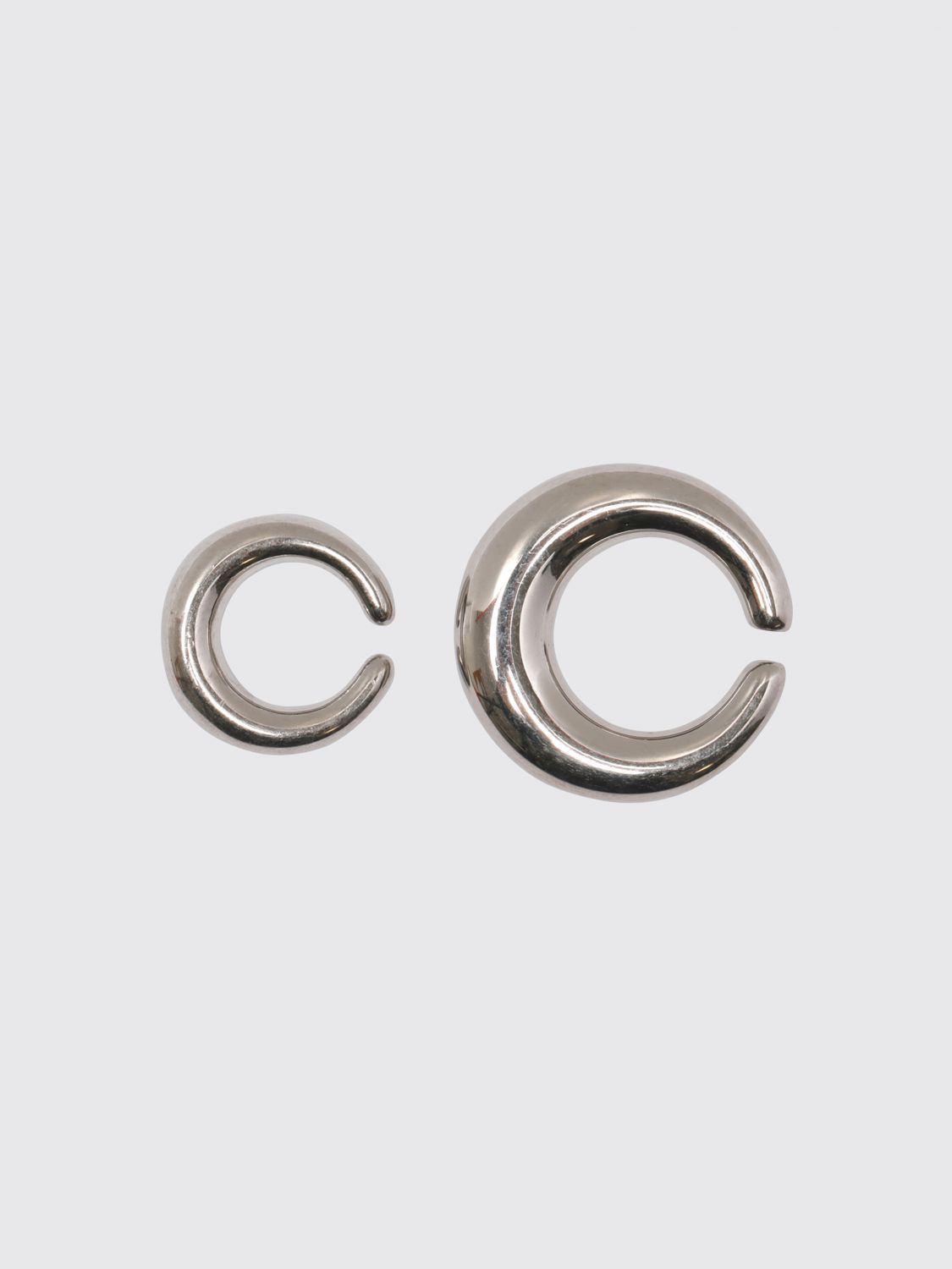 PANCONESI JEWEL: Set of Two Minimalist Ear Cuffs Panconesi in Chrome-Plated Metal, Silver - Img 1