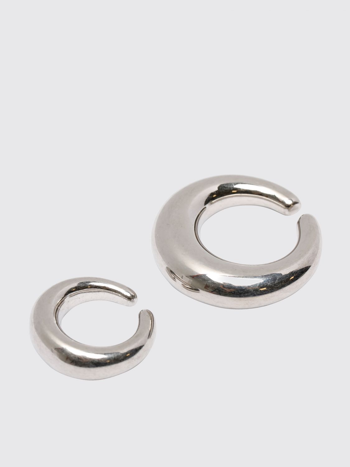 PANCONESI JEWEL: Set of Two Minimalist Ear Cuffs Panconesi in Chrome-Plated Metal, Silver - Img 2