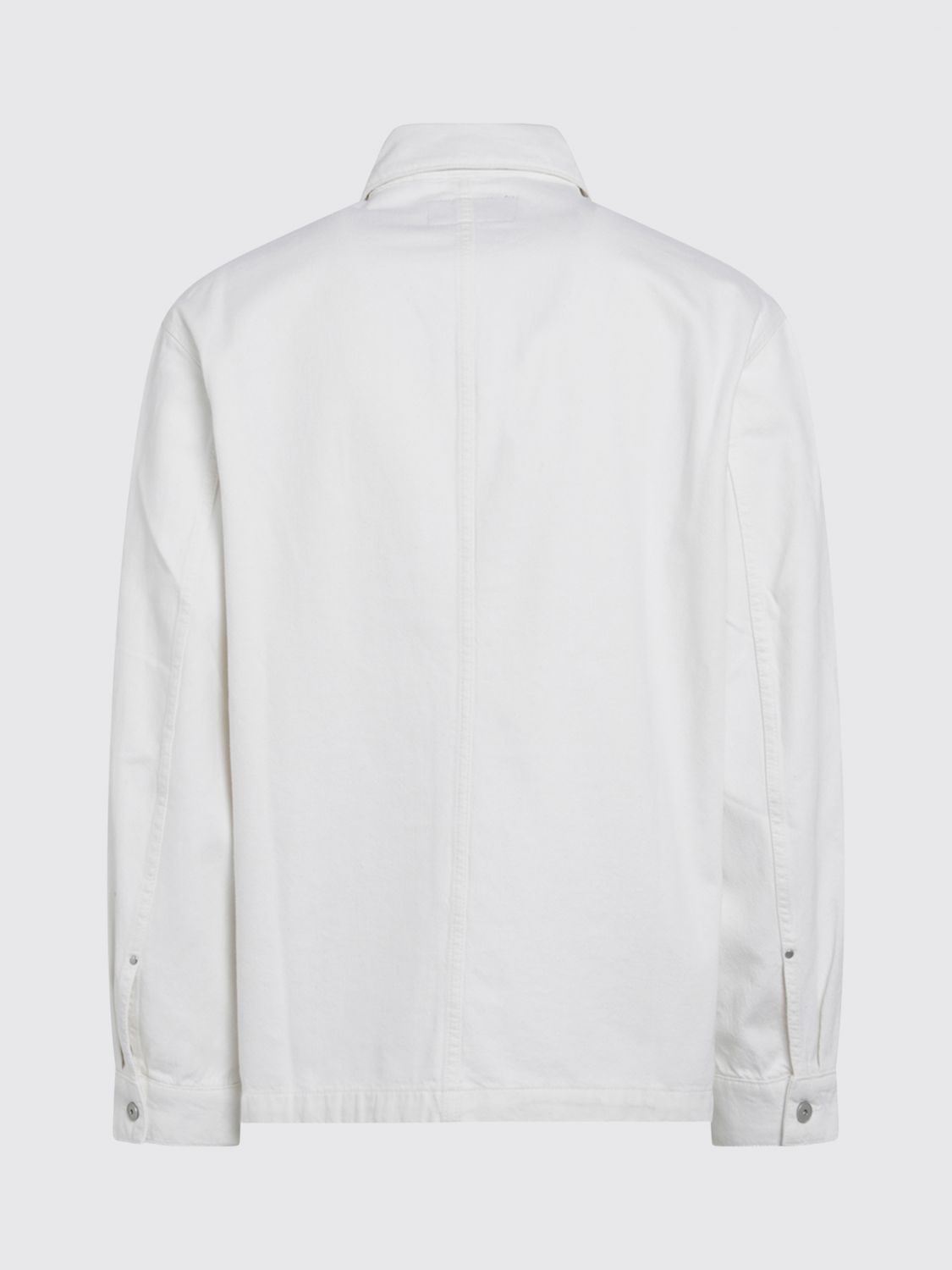 LEMAIRE ジャケット: LEMAIRE パッチポケット付き コットンデニム シャツジャケット, ミルク - Img 3