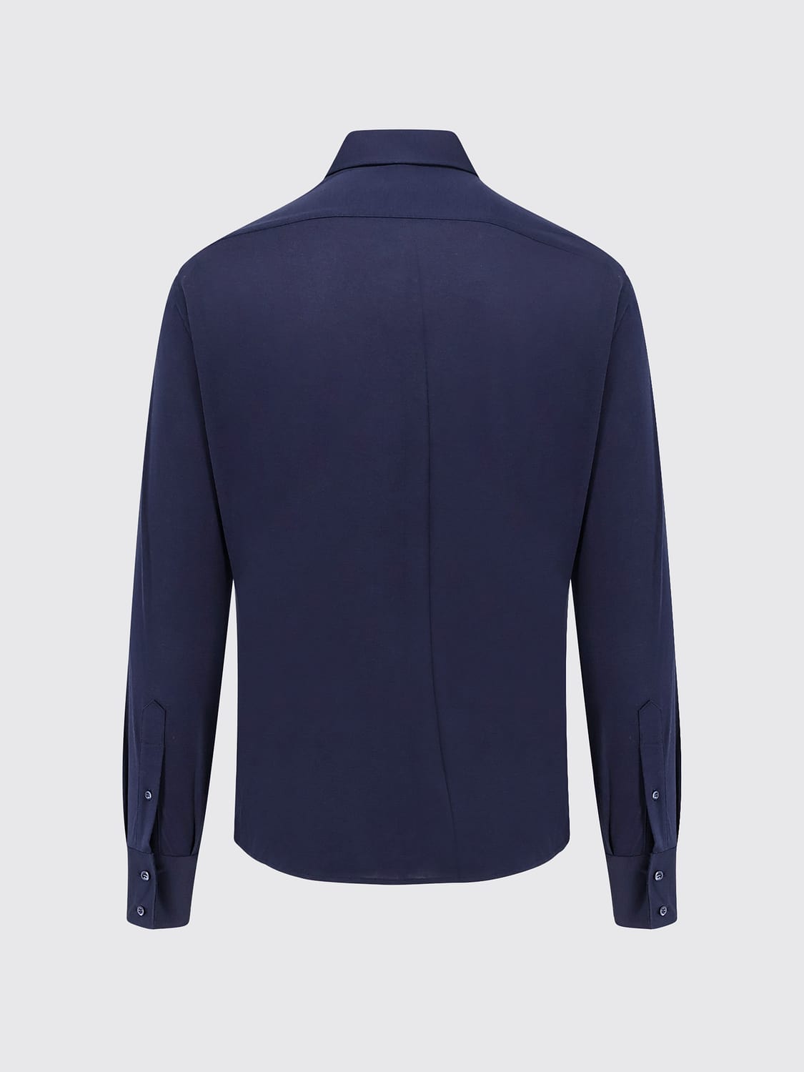 BRUNELLO CUCINELLI CAMICIA: Camicia slim fit Brunello Cucinelli in cotone e seta con collo francese, Cobalto - Img 3