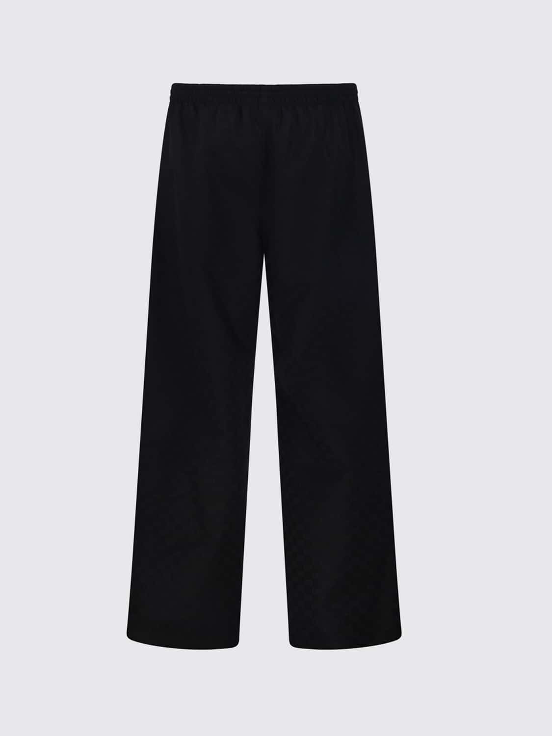 GUCCI PANTS: Straight-Leg Cotton Joggers Gucci with Tone-on-Tone GG Monogram, Black - Img 2