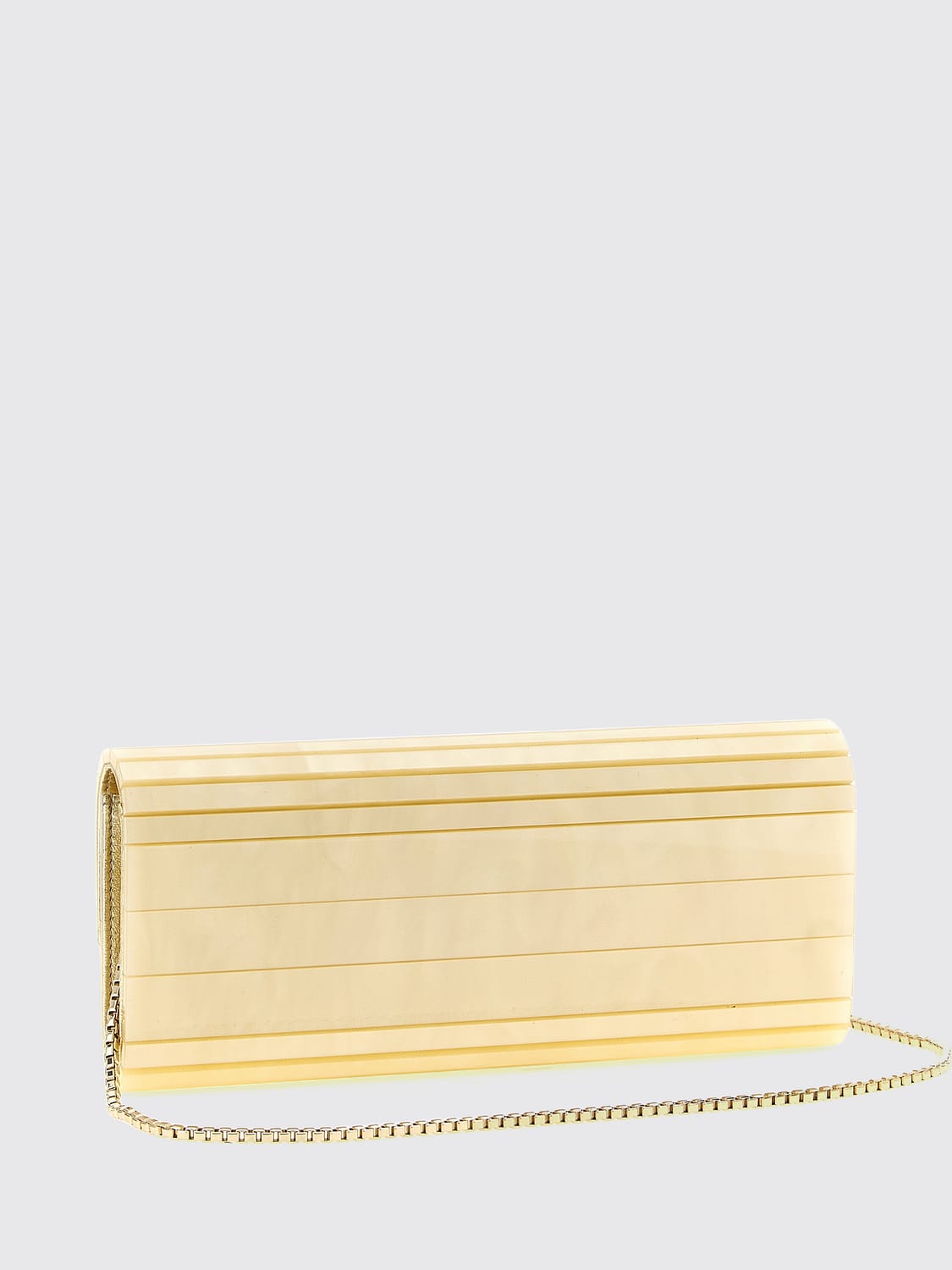 JIMMY CHOO CLUTCH: Clutch Sweetie Jimmy Choo in resina marmorizzata con tracolla a catena, Oro - Img 2