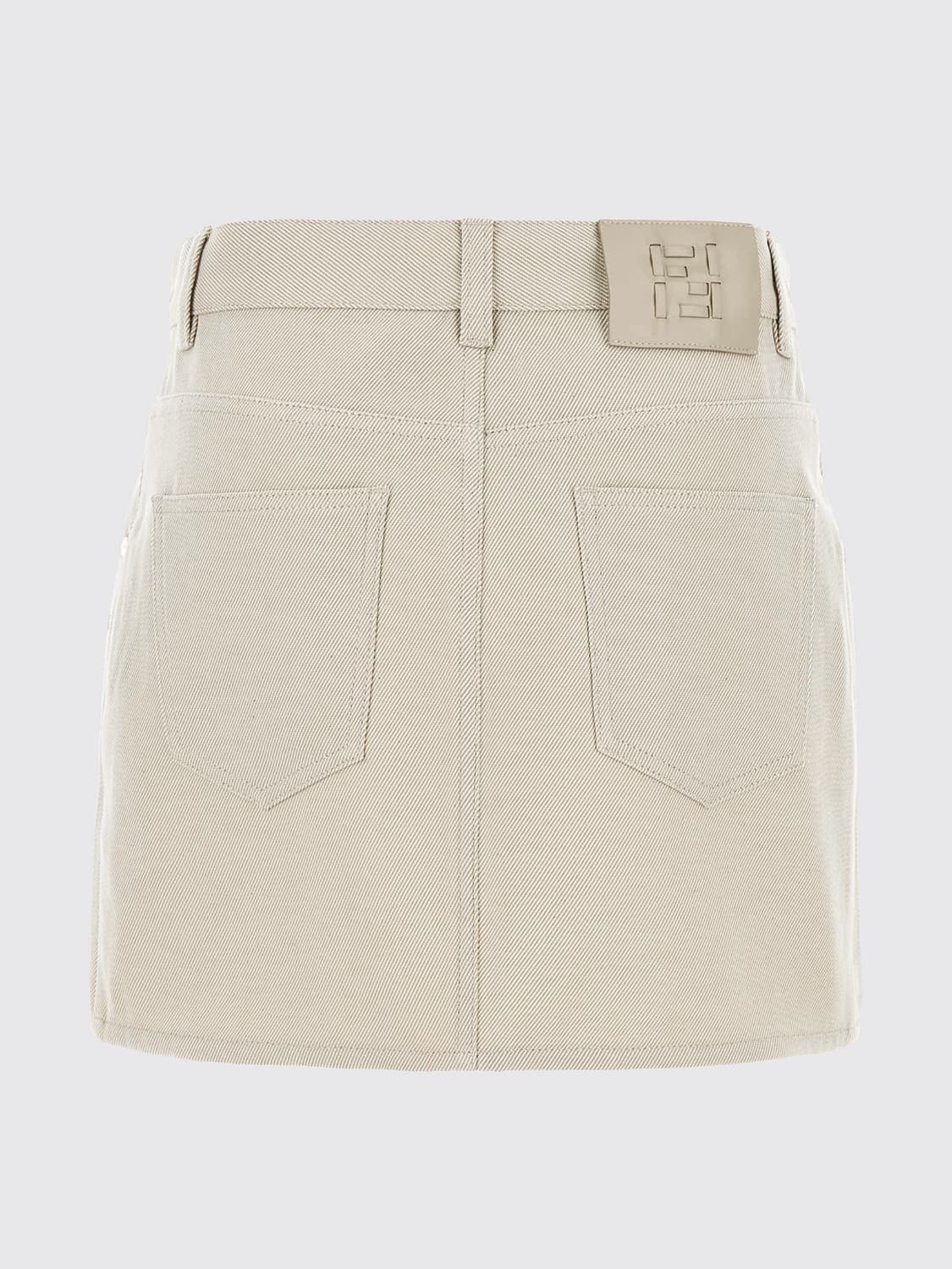FENDI FALDA: Minifalda de tubo Fendi de talle alto en algodón con diseño de cinco bolsillos, Beige - Img 3
