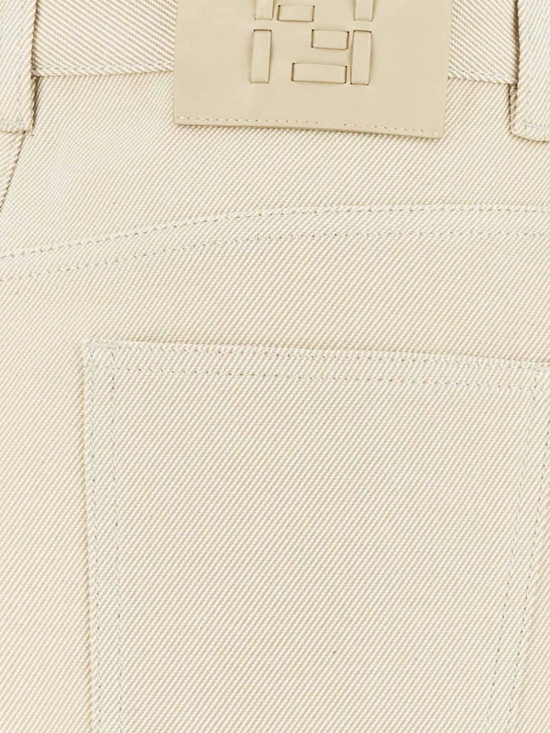 FENDI FALDA: Minifalda de tubo Fendi de talle alto en algodón con diseño de cinco bolsillos, Beige - Img 4