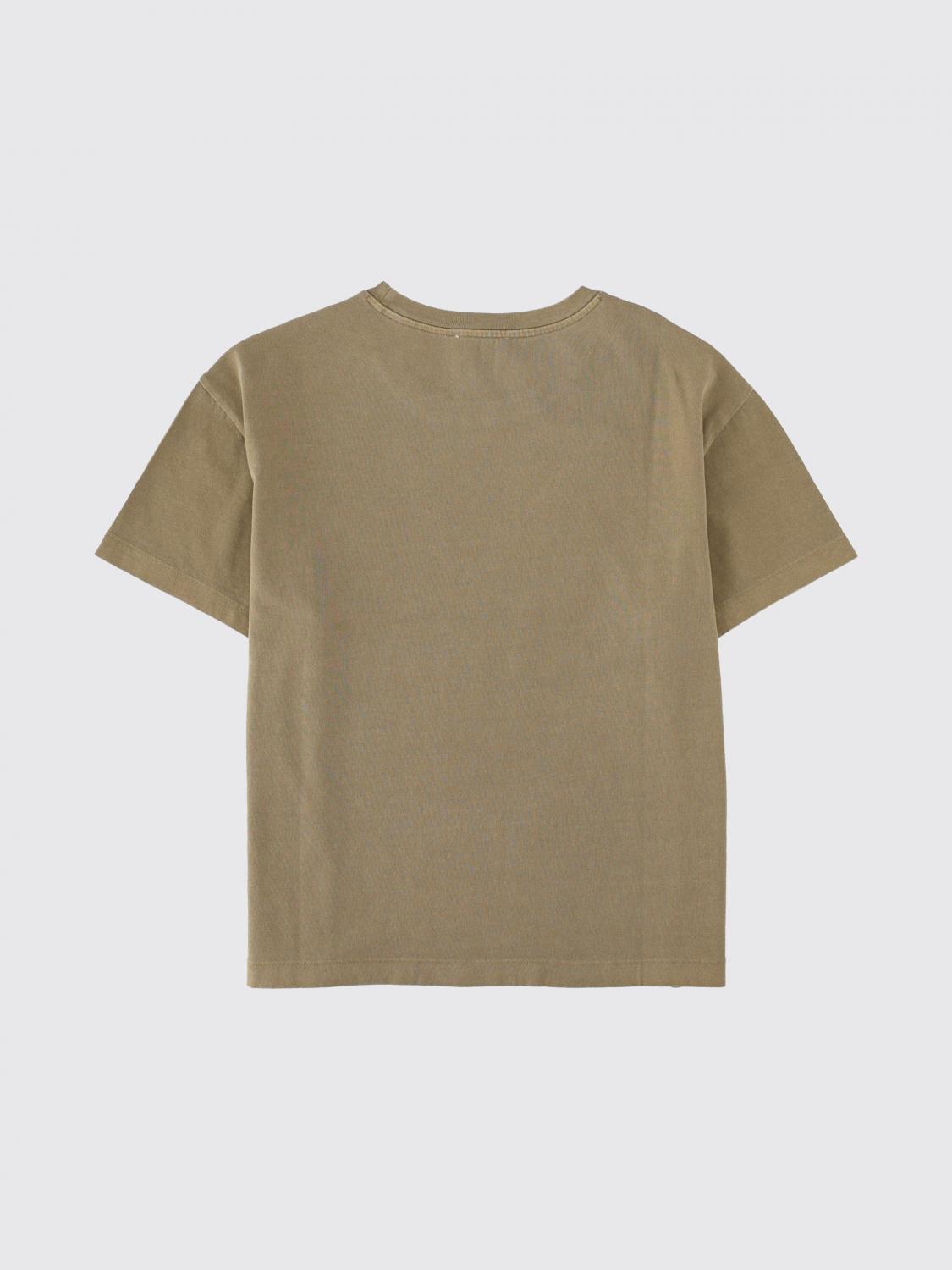 A.P.C. CAMISETA: Camiseta de cuello redondo A.P.C. de algodón con logo estampado en contraste, Marrón - Img 3