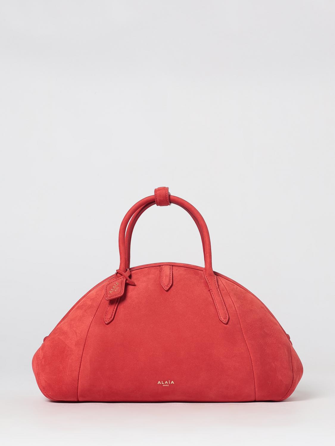 ALAÏA BORSA A MANO: Borsa a mano Purse Alaïa in pelle di vitello con doppio manico, Rosso - Img 1