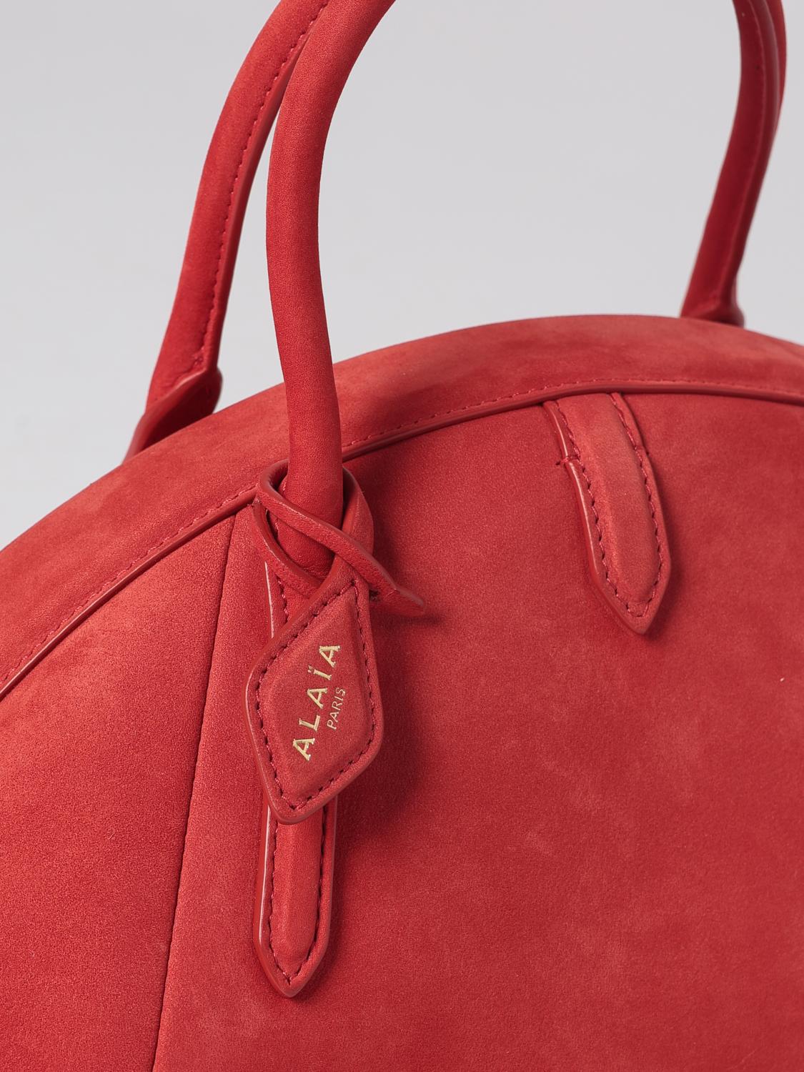 ALAÏA BORSA A MANO: Borsa a mano Purse Alaïa in pelle di vitello con doppio manico, Rosso - Img 4