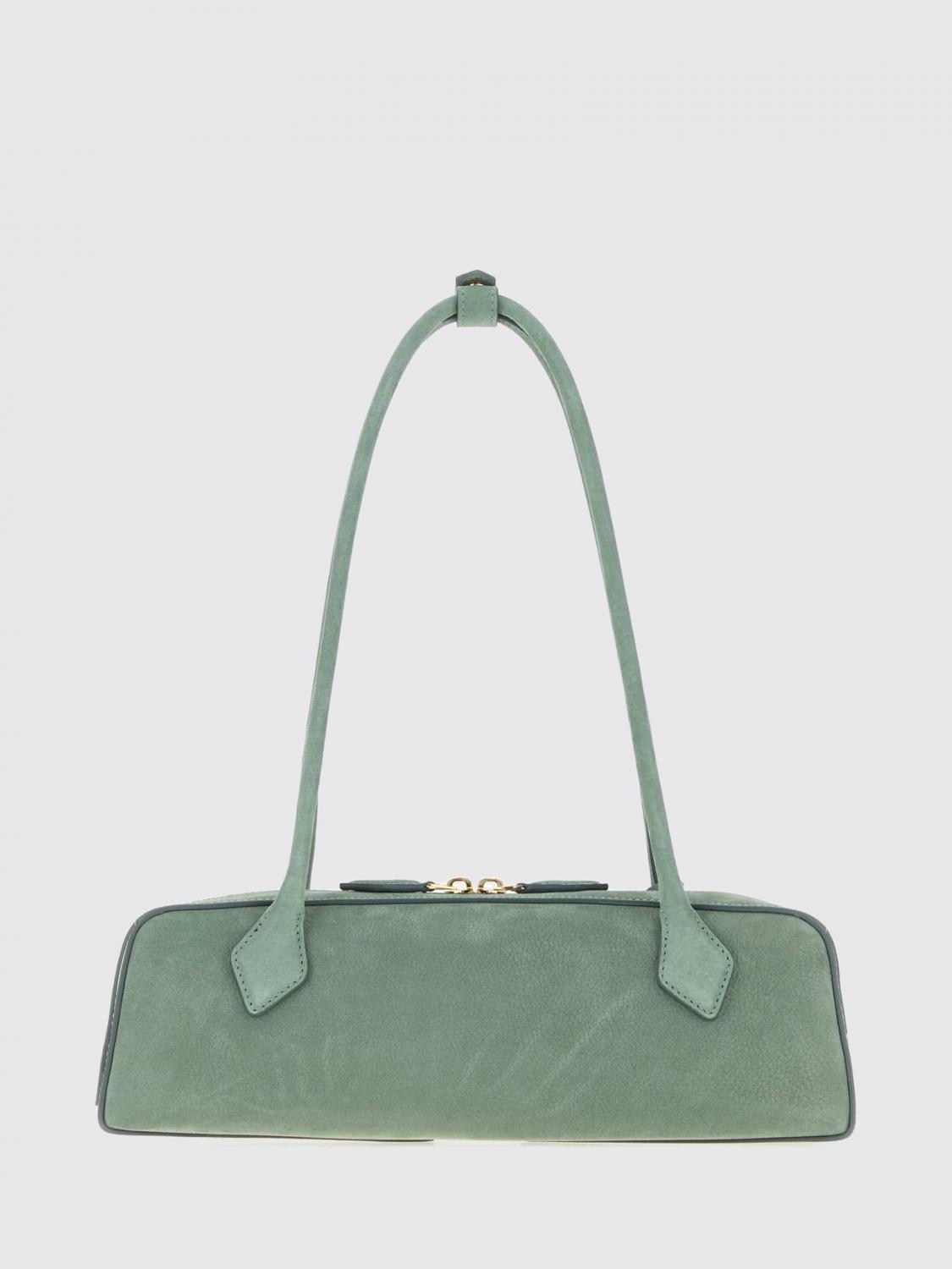 ALAÏA BORSA A SPALLA: Borsa a spalla Le Teckel media Alaïa in pelle di vitello e nabuk, Salvia - Img 2