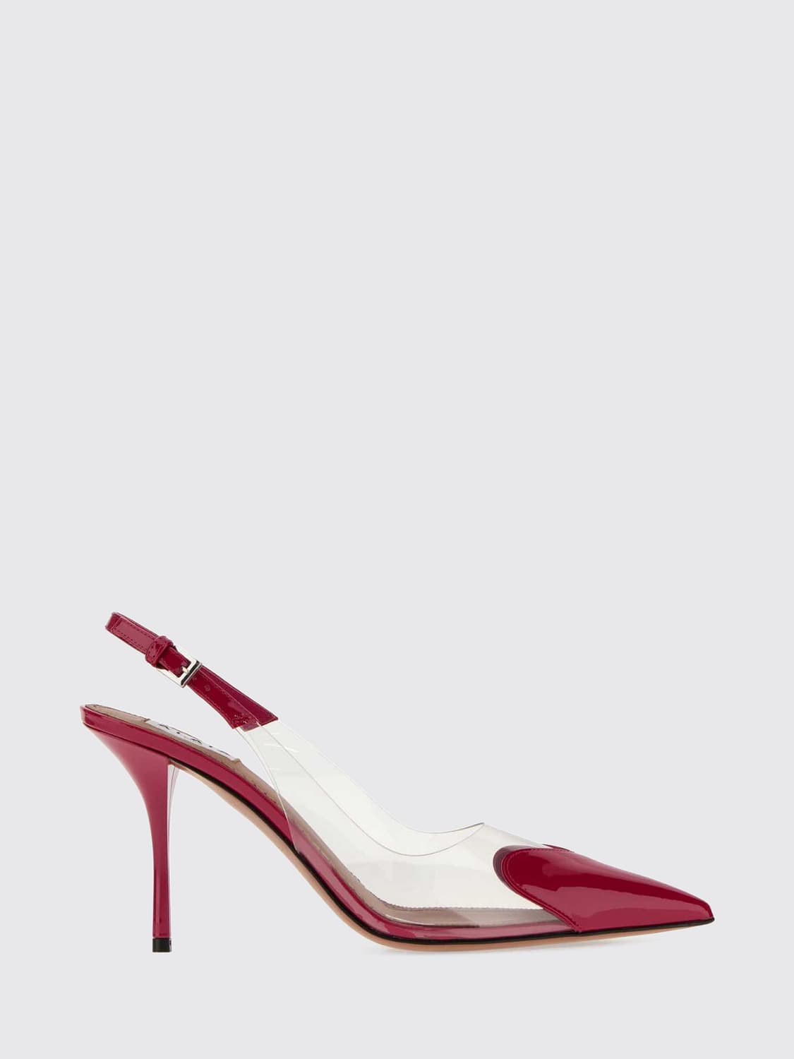 ALAÏA PUMPS: Le Cœur Slingback-Pumps Alaïa aus Lackleder und PVC mit Stiletto-Absatz, Rot - Img 1