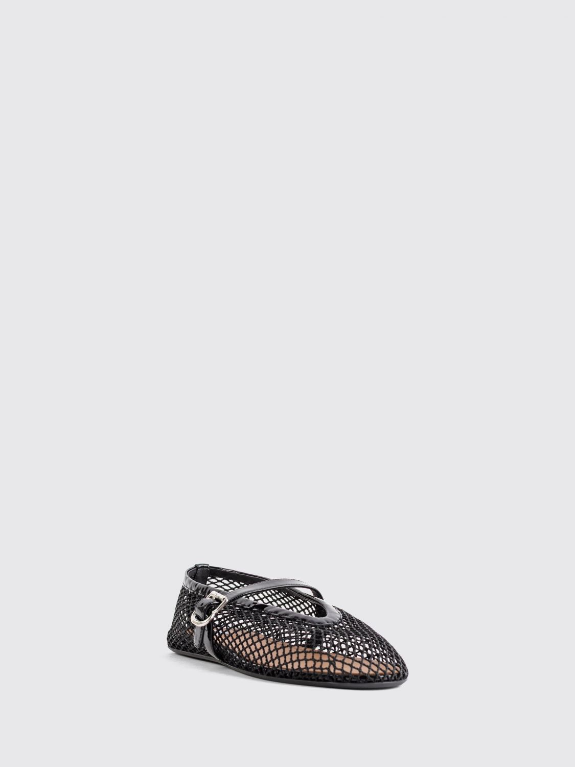 ALAÏA BALLET FLAT: Mary Jane Mesh and Patent Leather Ballerina Flats Alaïa with Strap, Black - Img 4