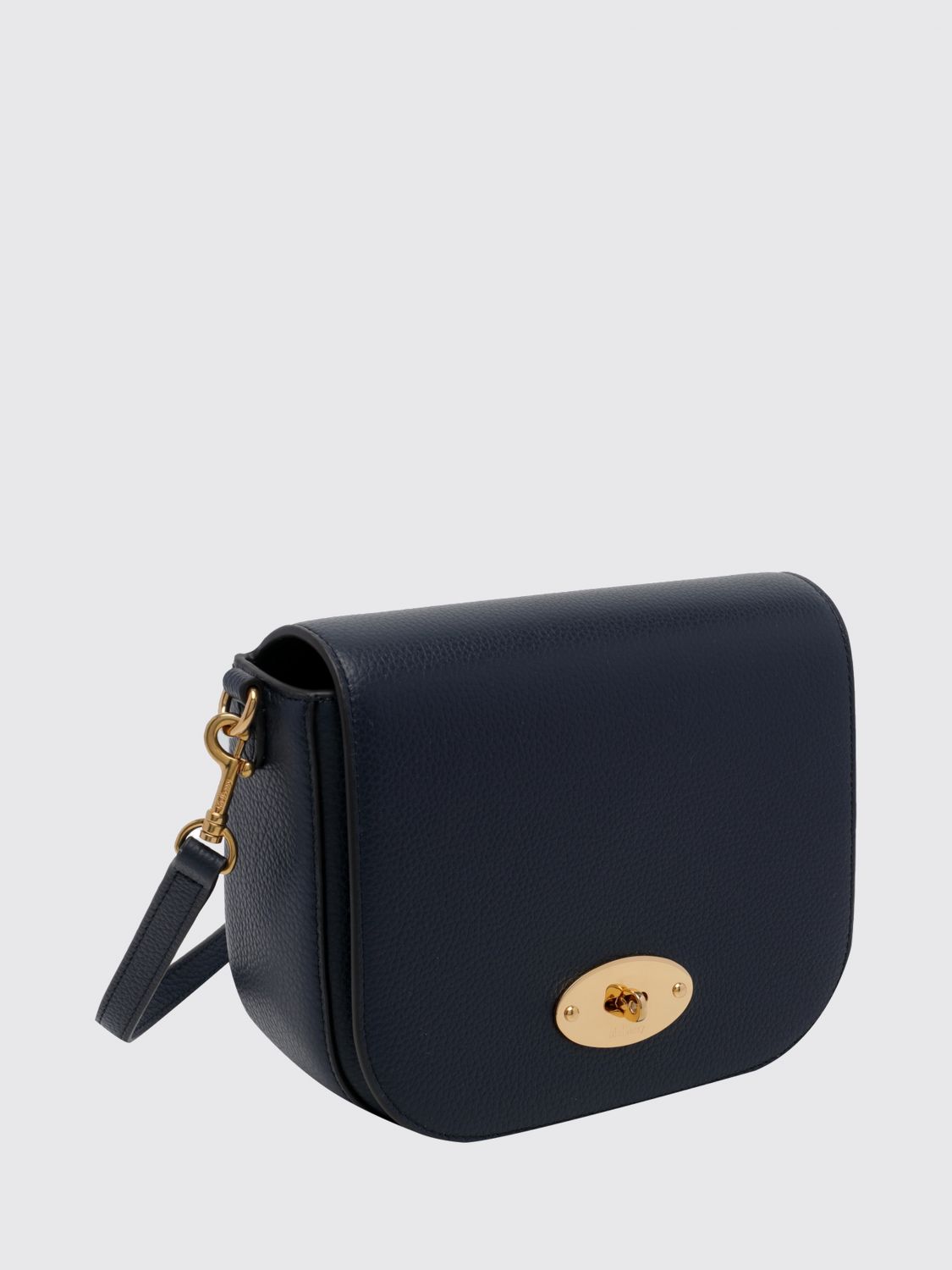 MULBERRY ハンドバッグ: MULBERRY ミニ ベイズウォーター フルグレインレザー ショルダーストラップ付き トップハンドルバッグ, ブルー - Img 3