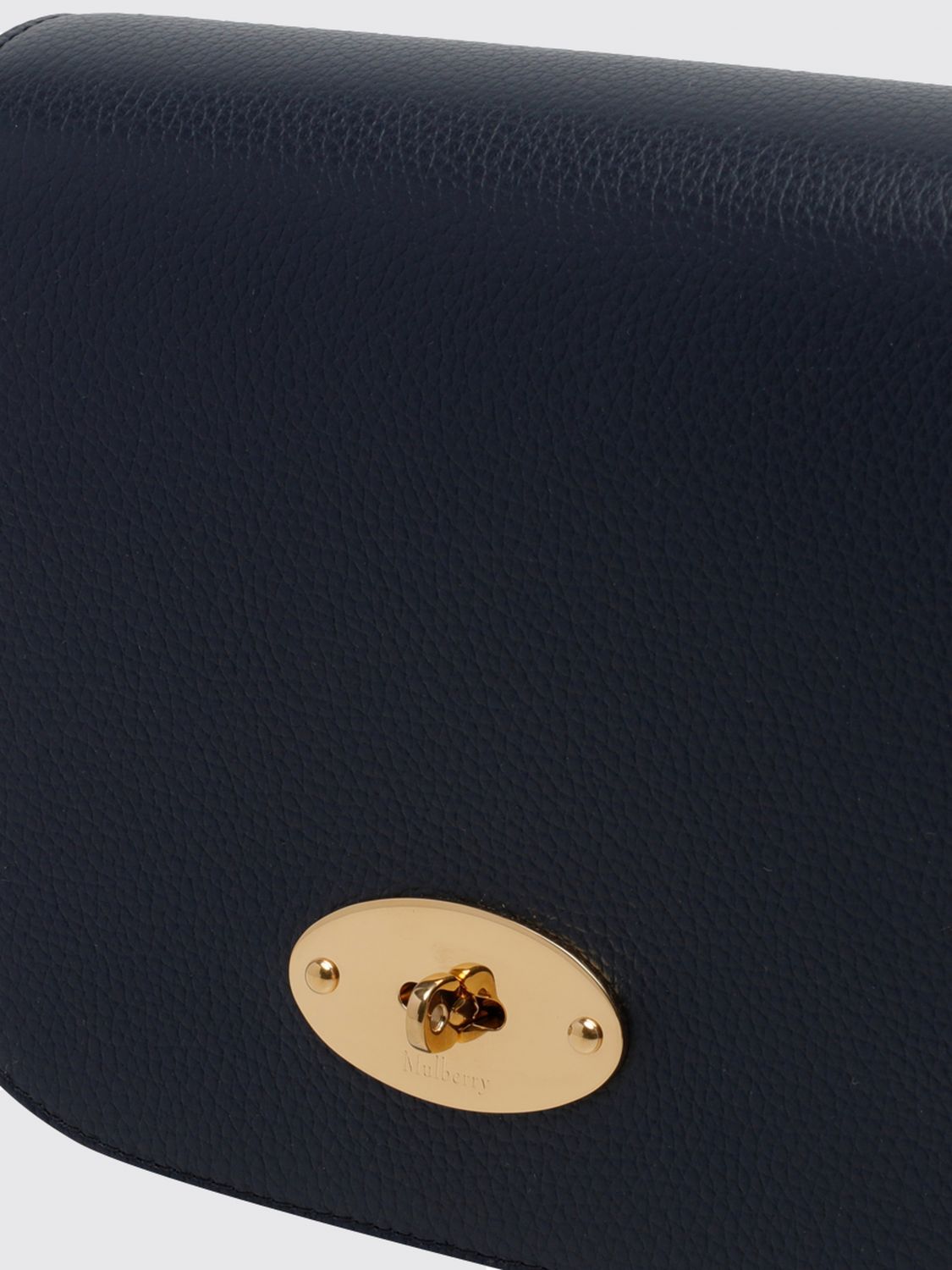 MULBERRY ハンドバッグ: MULBERRY ミニ ベイズウォーター フルグレインレザー ショルダーストラップ付き トップハンドルバッグ, ブルー - Img 4