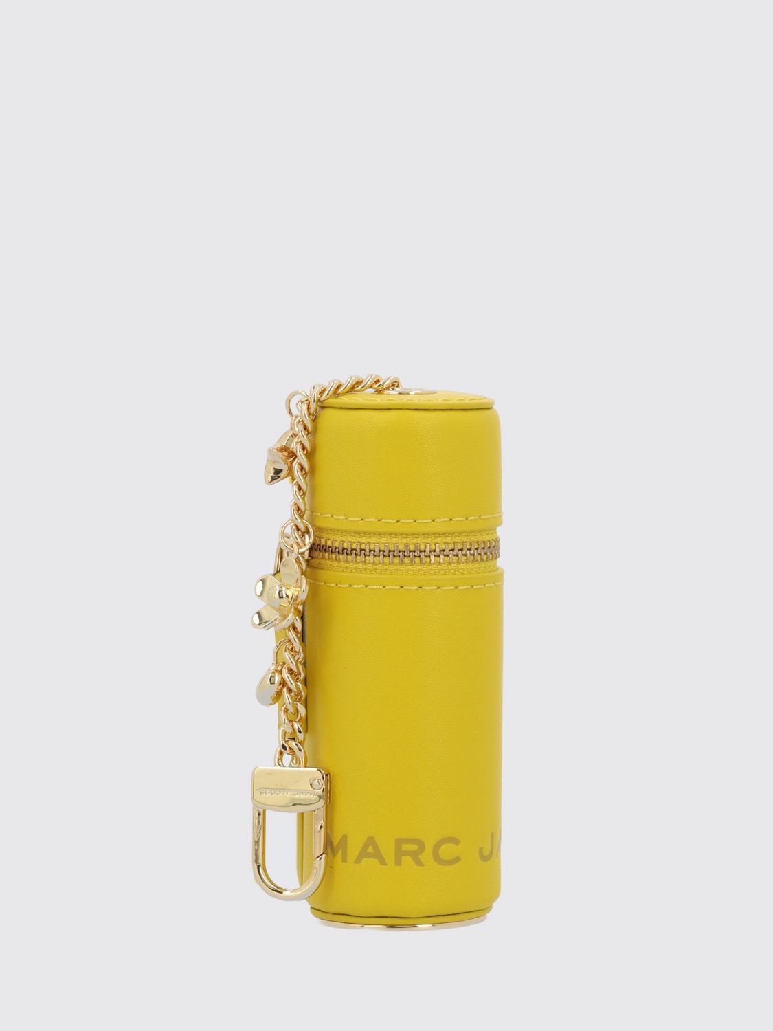 MARC JACOBS KEY CHAIN: Marc Jacobs The Lipstick Cylindrical Leather Keyring with Charm and Zip, Yellow - Img 1