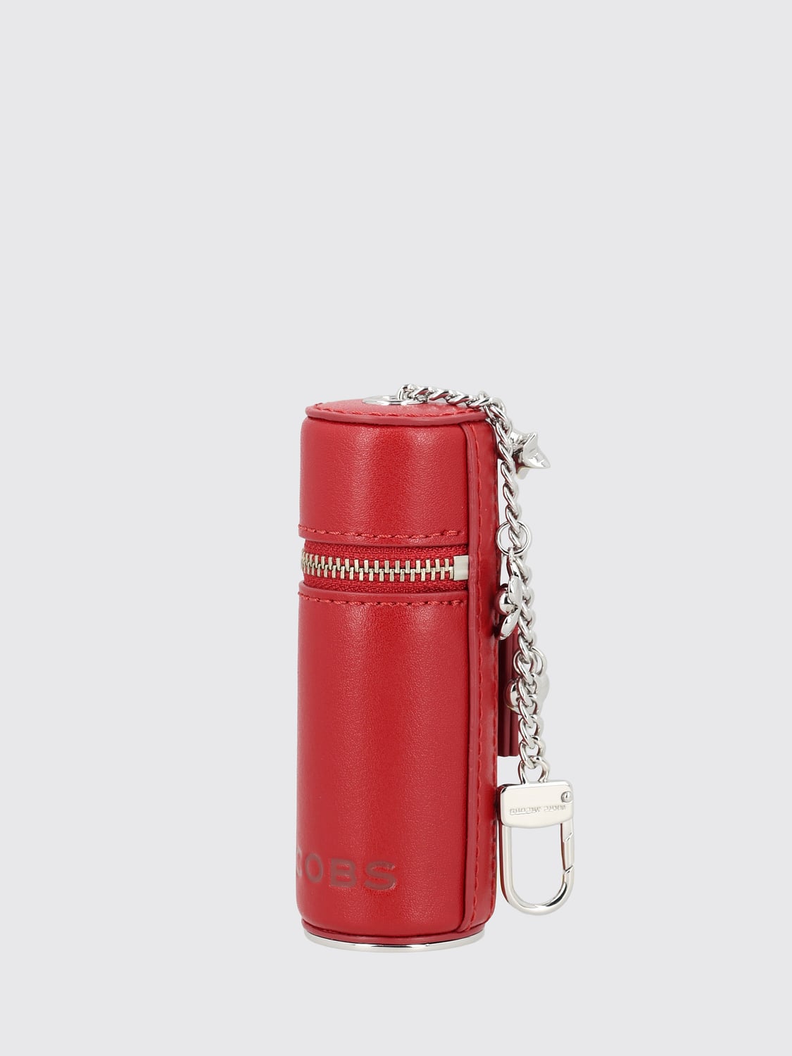 MARC JACOBS KEY CHAIN: Marc Jacobs The Lipstick Cylindrical Leather Keyring with Charm and Zip, Brick Red - Img 2