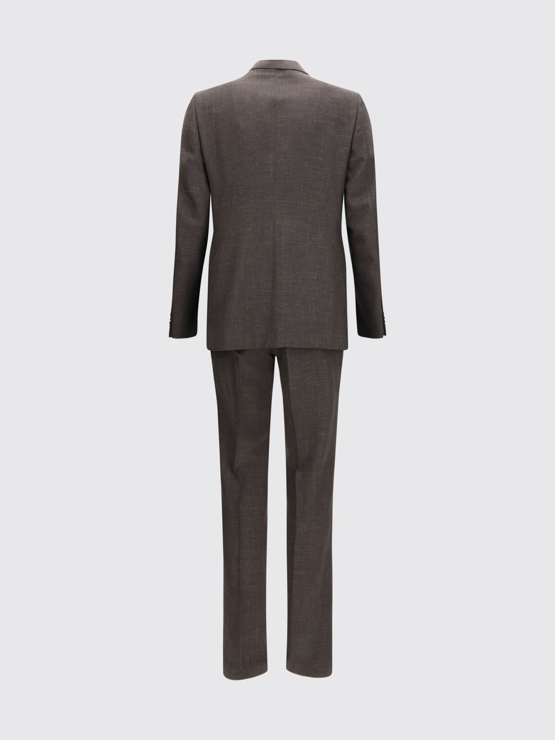 ZEGNA ABITO: Completo monopetto Zegna in lana e lino con revers a specchio, Nero - Img 3