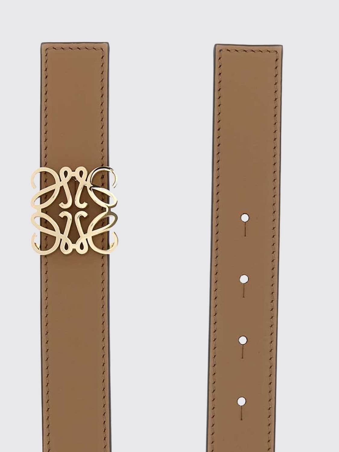 LOEWE BELT: Anagram Bombé Reversible Belt Loewe in Calf Leather with Monogram Buckle, Brown - Img 2