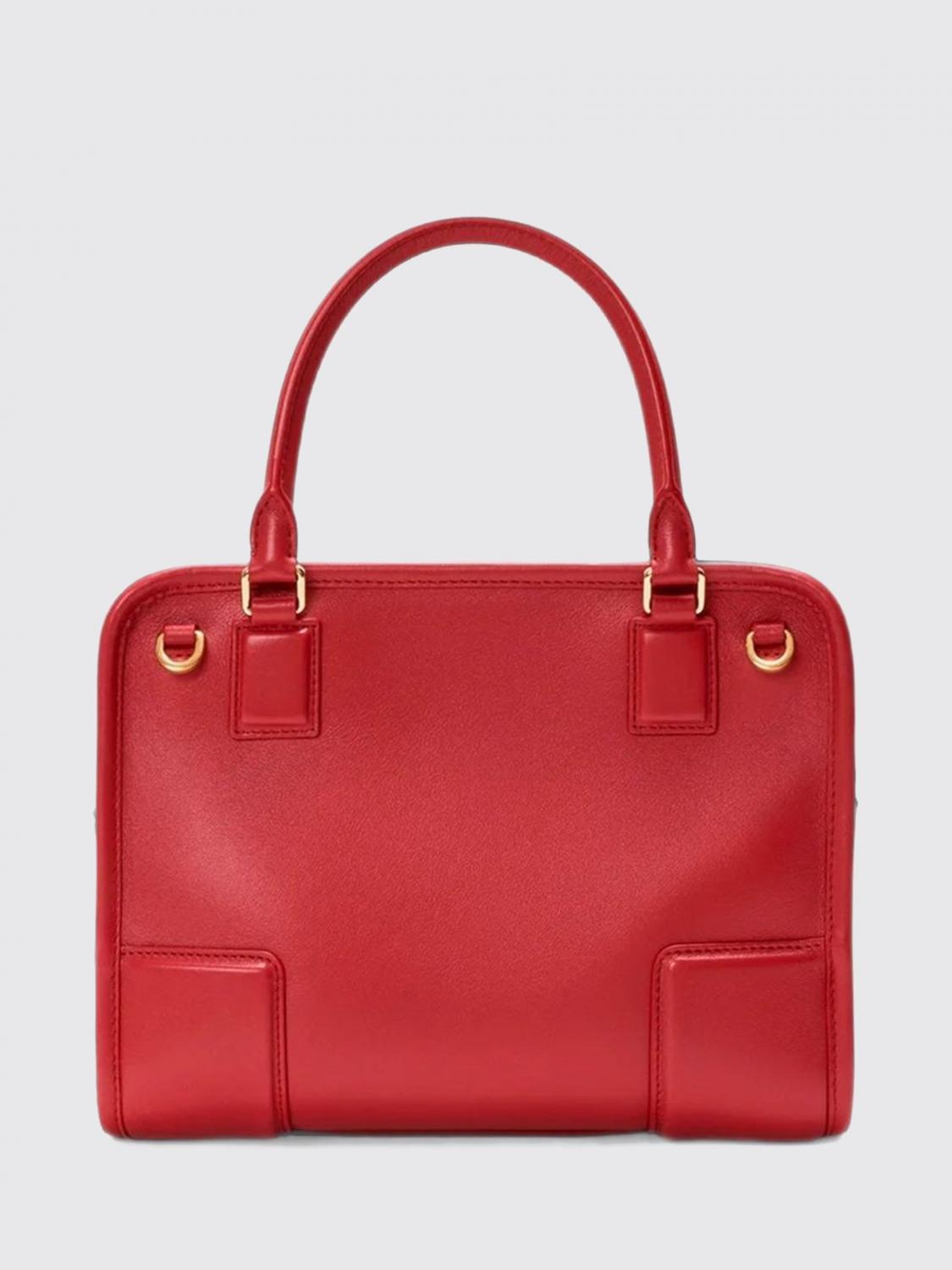 LOEWE HANDTASCHE: Kleine Amazona Handtasche Loewe aus Kalbsleder mit geprägtem Logo, Rot - Img 2