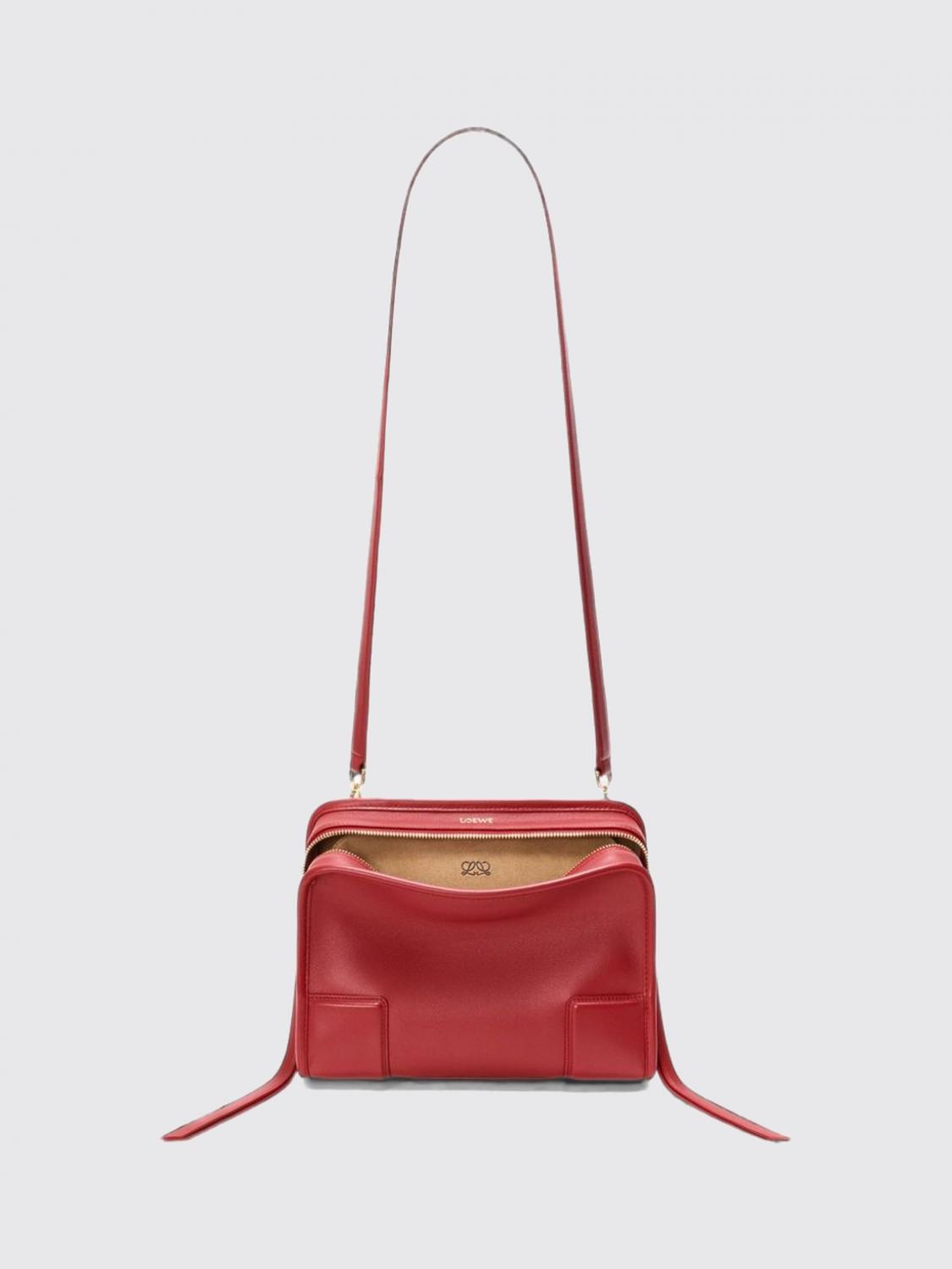 LOEWE HANDTASCHE: Kleine Amazona Handtasche Loewe aus Kalbsleder mit geprägtem Logo, Rot - Img 5