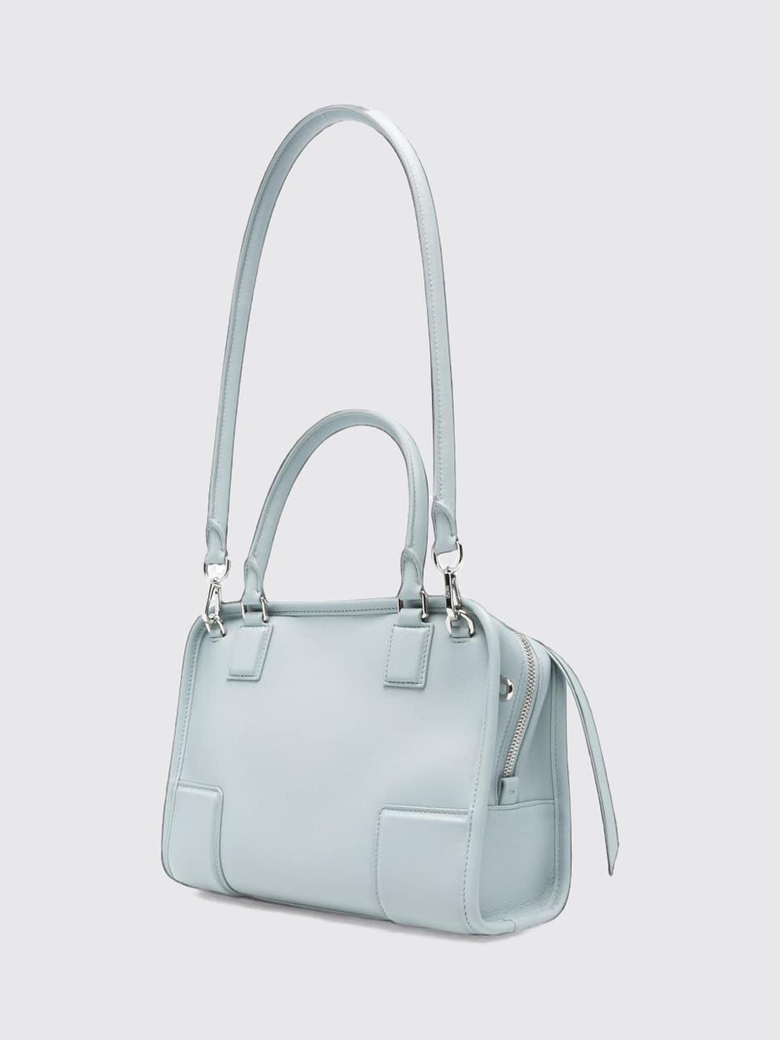 LOEWE HANDTASCHE: Kleine Amazona Handtasche Loewe aus Kalbsleder mit geprägtem Logo, Grau - Img 3