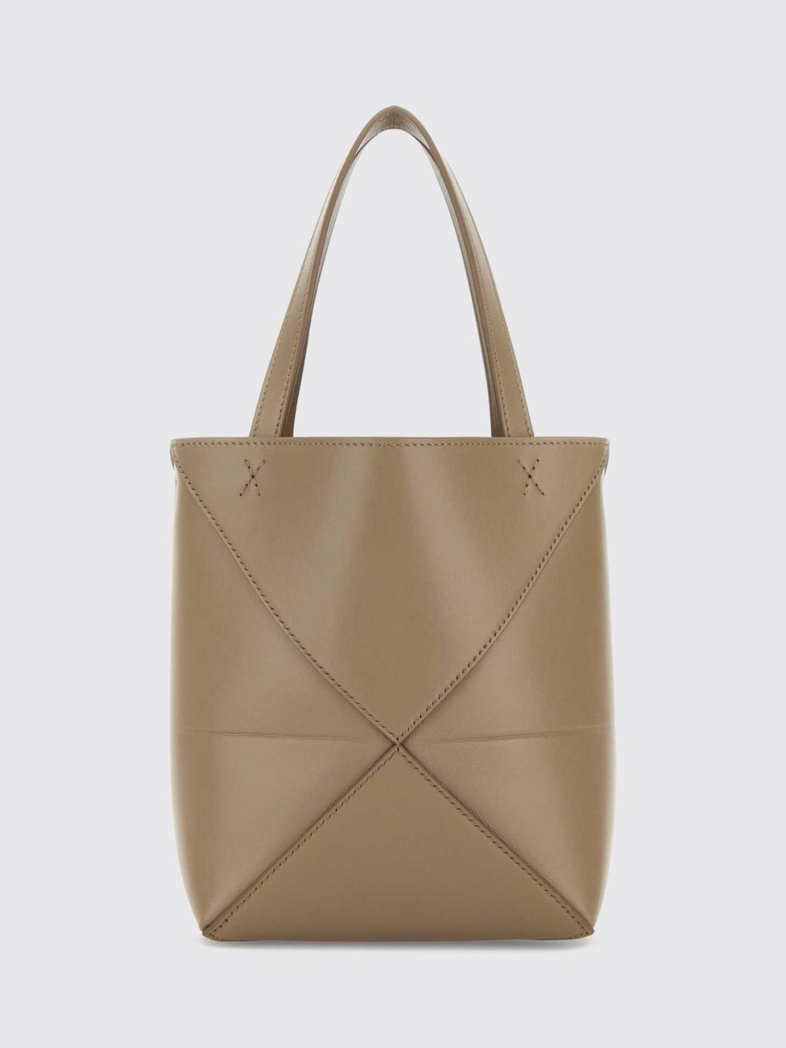LOEWE MINITASCHE: Kleine Puzzle Fold Tote-Tasche Loewe aus Kalbsleder mit doppeltem Henkel, Sand - Img 2