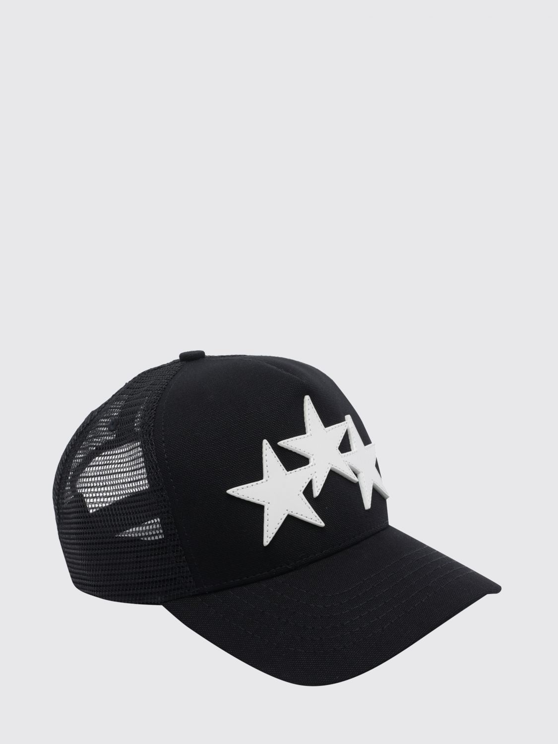 AMIRI HAT: Amiri Star Print Cotton Baseball Cap with Adjustable Strap, Black - Img 1