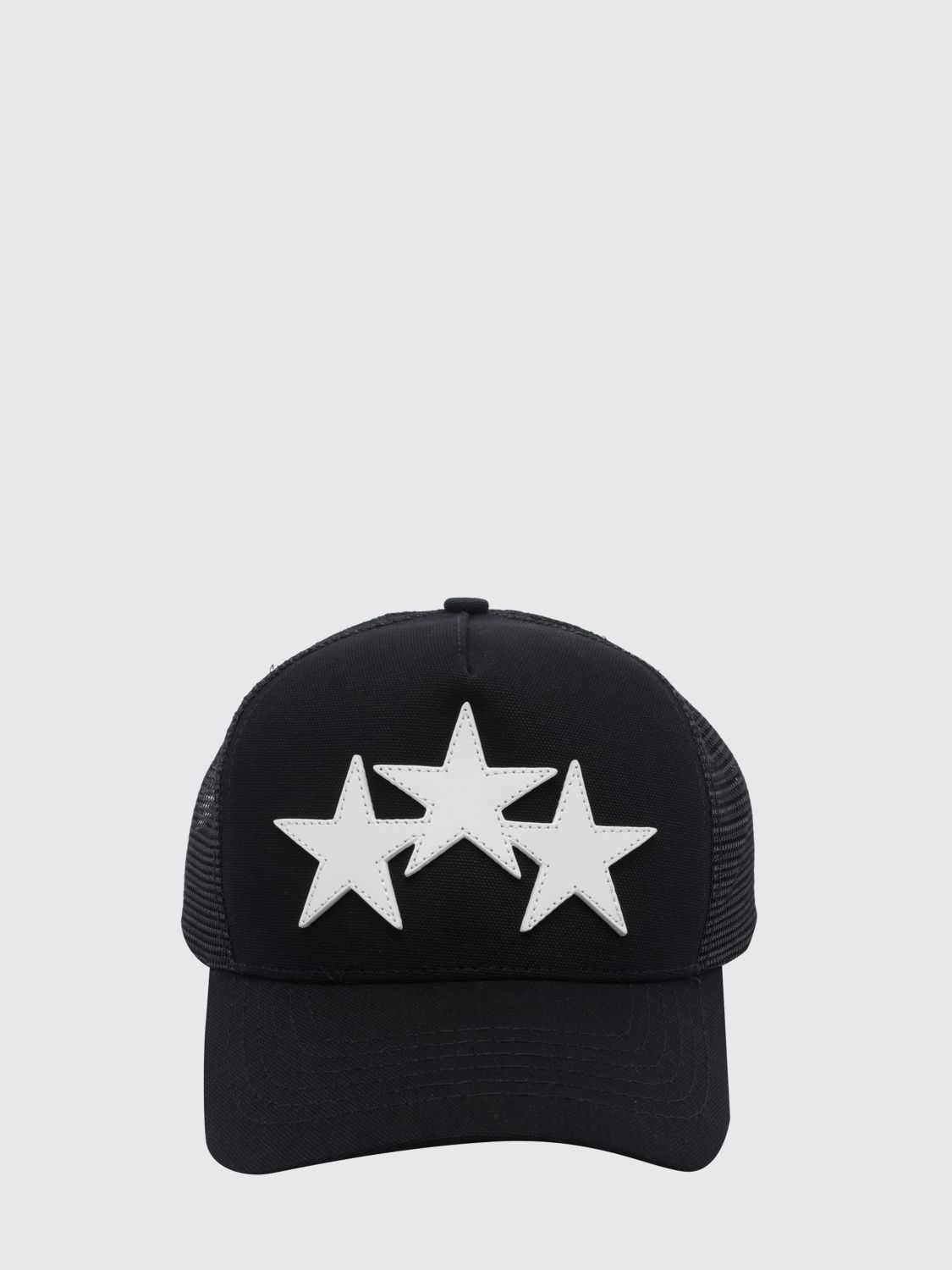 AMIRI HAT: Amiri Star Print Cotton Baseball Cap with Adjustable Strap, Black - Img 2