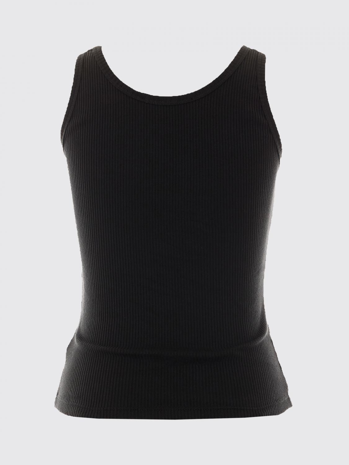 AMIRI TOP: Top Amiri slim fit in cotone stretch con scollo a U e monogramma ricamato, Nero - Img 3