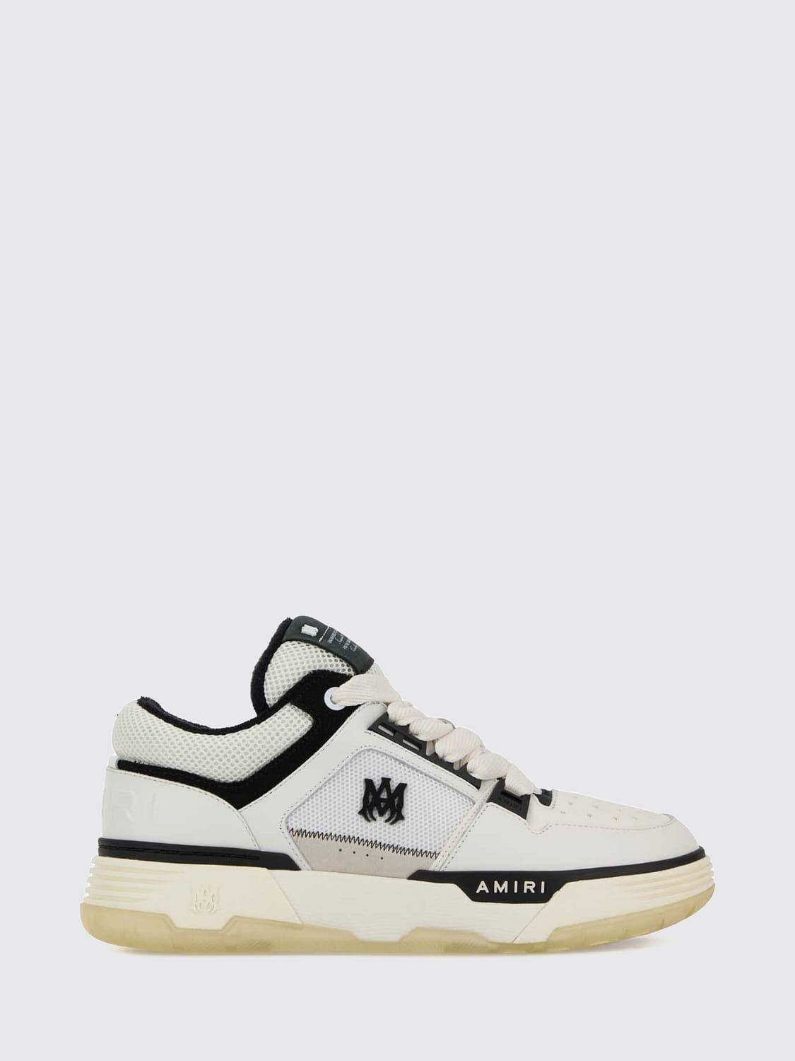 AMIRI BASKETS: Baskets mi-hautes MA-1 Amiri en cuir et mesh à cheville rembourrée, Blanc 1 - Img 1