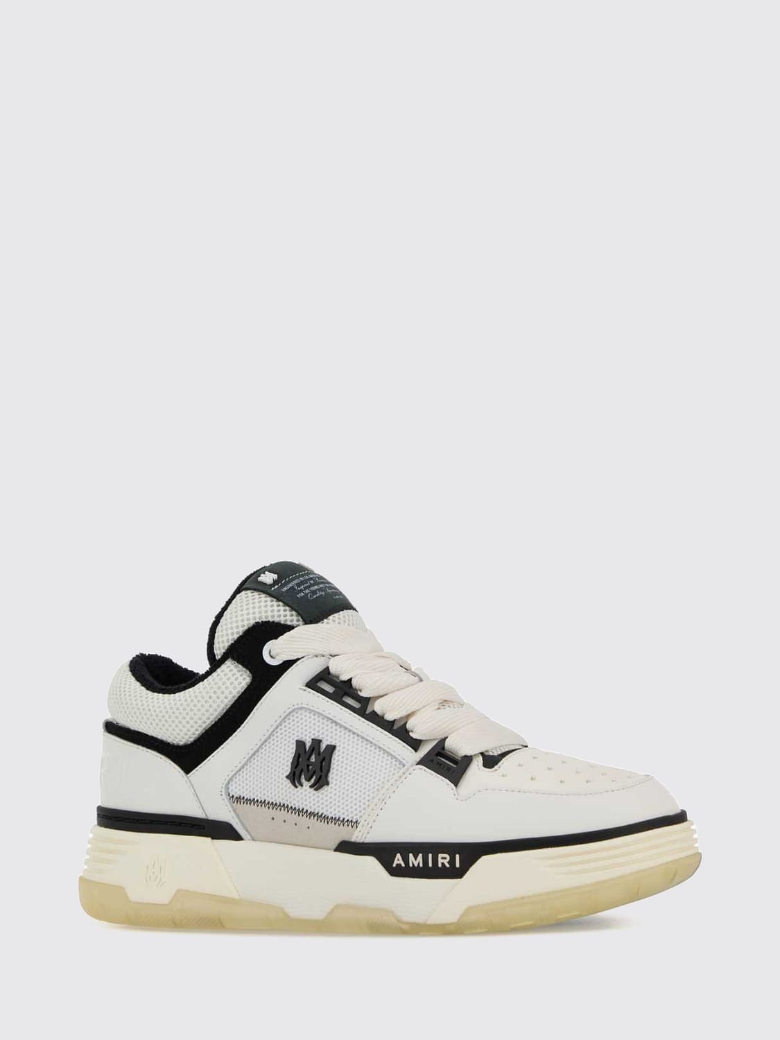 AMIRI BASKETS: Baskets mi-hautes MA-1 Amiri en cuir et mesh à cheville rembourrée, Blanc 1 - Img 2