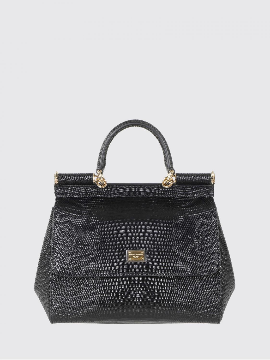 DOLCE & GABBANA BORSA MINI: Borsa a mano mini Sicily Dolce & Gabbana in pelle di vitello, Nero - Img 1