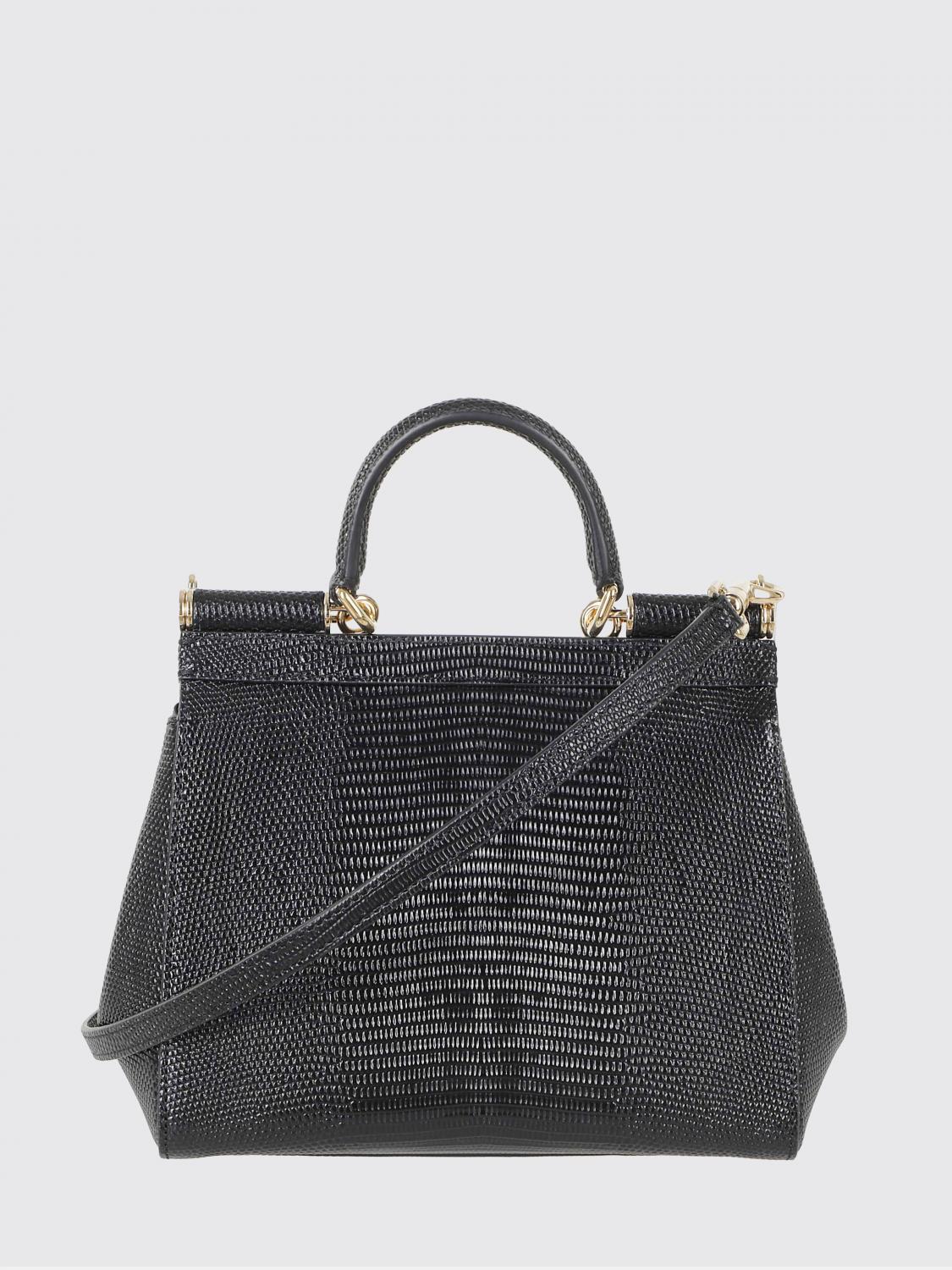 DOLCE & GABBANA BORSA MINI: Borsa a mano mini Sicily Dolce & Gabbana in pelle di vitello, Nero - Img 2