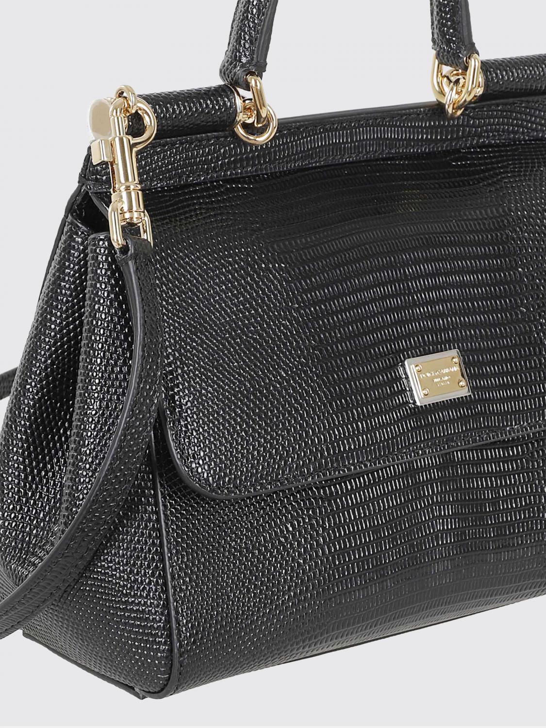 DOLCE & GABBANA BORSA MINI: Borsa a mano mini Sicily Dolce & Gabbana in pelle di vitello, Nero - Img 3