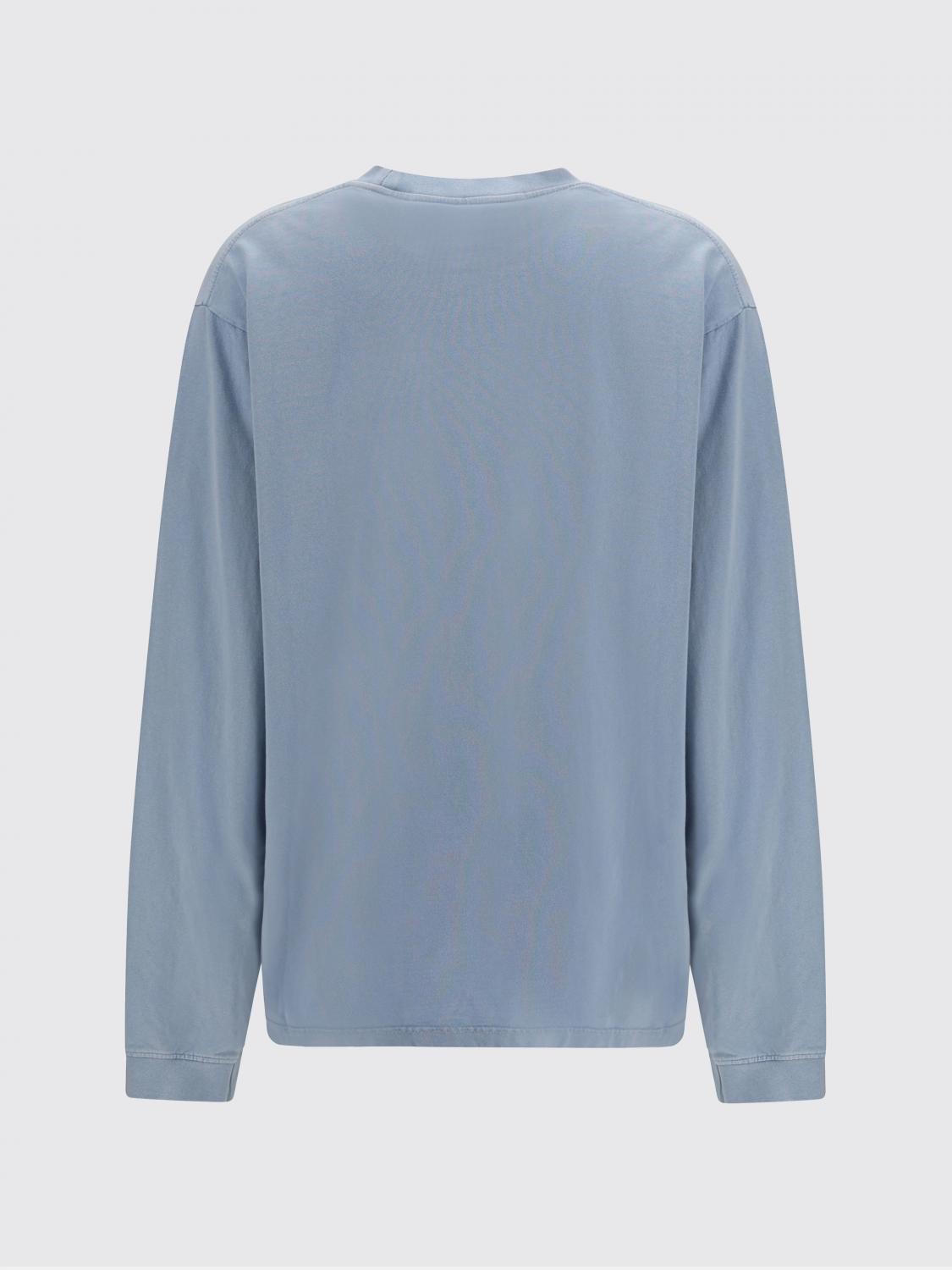 ALEXANDER WANG CAMISETA: Camiseta de manga larga Alexander Wang de algodón con logo en contraste, Cielo - Img 3