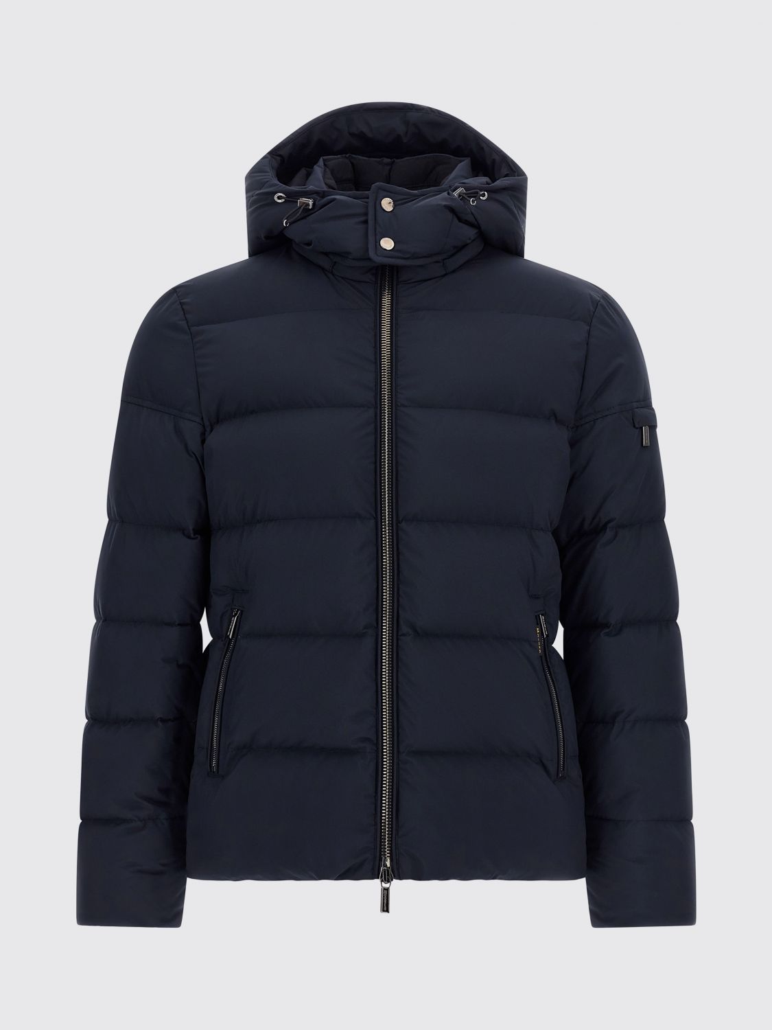 MOORER GIACCA: Piumino Brett Moorer in lana e cashmere idrorepellente con cappuccio amovibile, Blue - Img 2