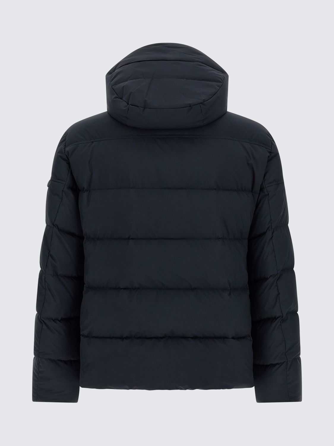 MOORER GIACCA: Piumino Brett Moorer in lana e cashmere idrorepellente con cappuccio amovibile, Blue - Img 3