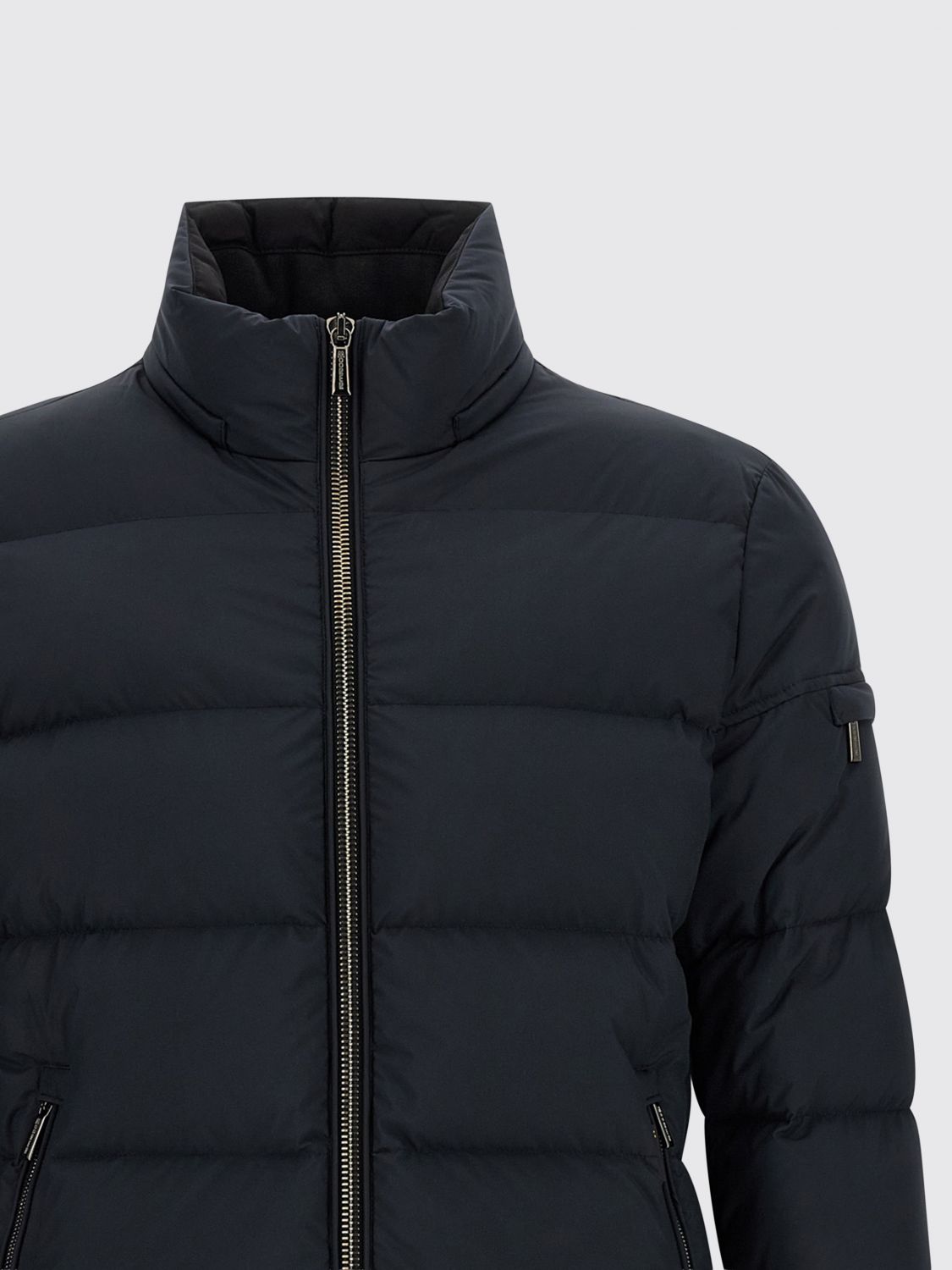 MOORER GIACCA: Piumino Brett Moorer in lana e cashmere idrorepellente con cappuccio amovibile, Blue - Img 4