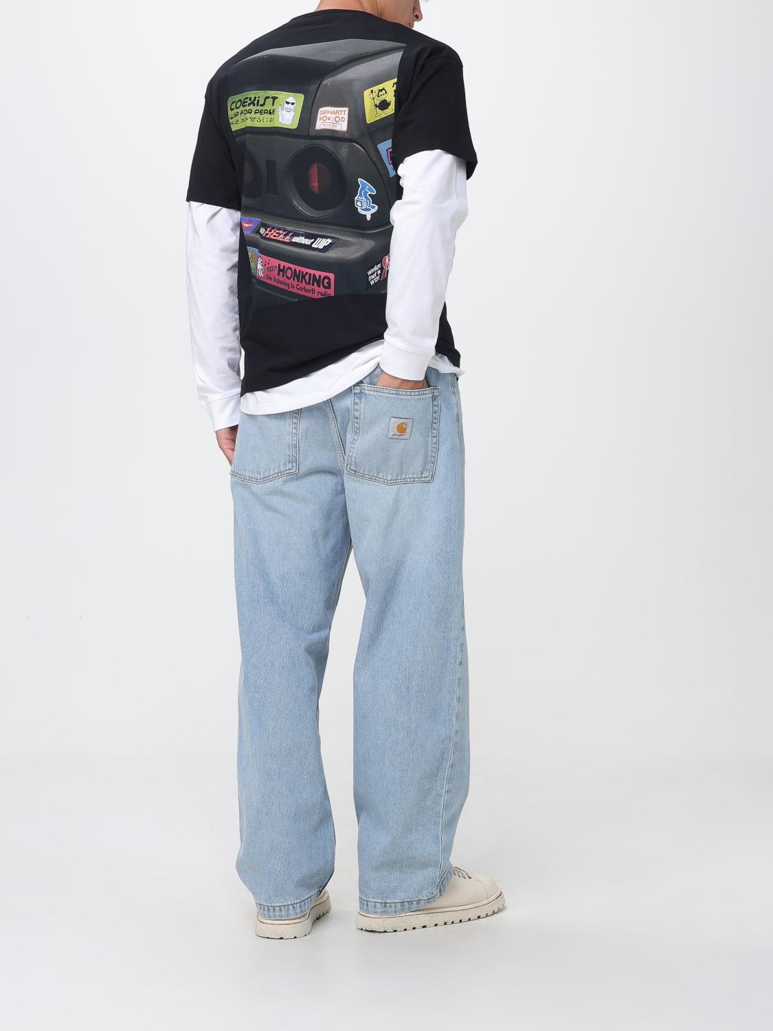 CARHARTT WIP ジーンズ: CARHARTT WIP Brandon ミッドライズ ワイドレッグ 5ポケット コットンデニムジーンズ, ブルー - Img 2