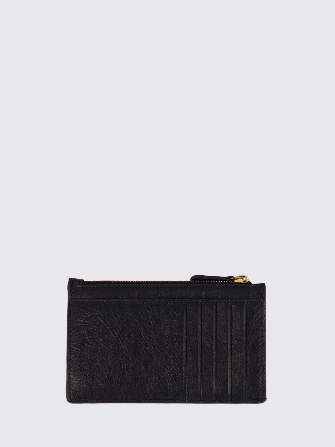 BALENCIAGA CARTERA: Tarjetero con cremallera Balenciaga de piel de cordero Arena con tachuelas, Negro - Img 2