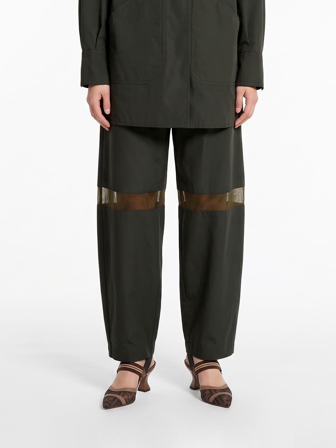 FENDI HOSE: Hose damen Fendi, Olive - Img 1