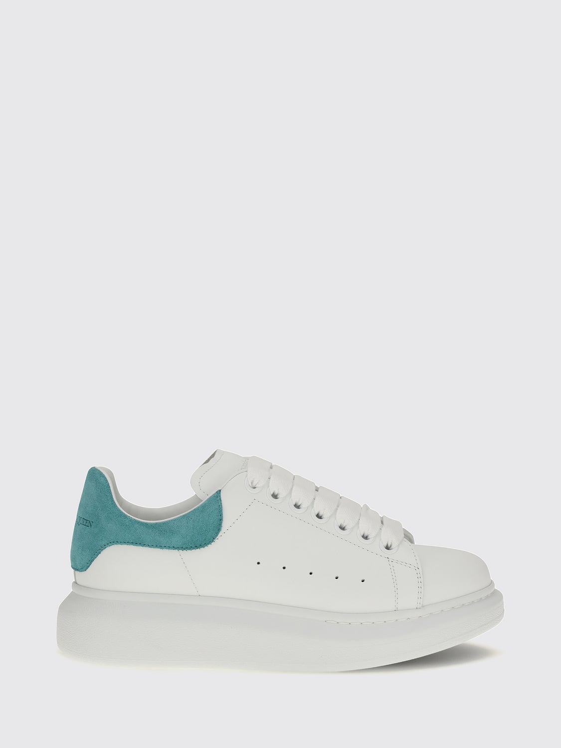 MCQUEEN SNEAKERS: Sneakers Oversize McQueen in pelle di vitello e suede con suola chunky bicolor, Panna - Img 1
