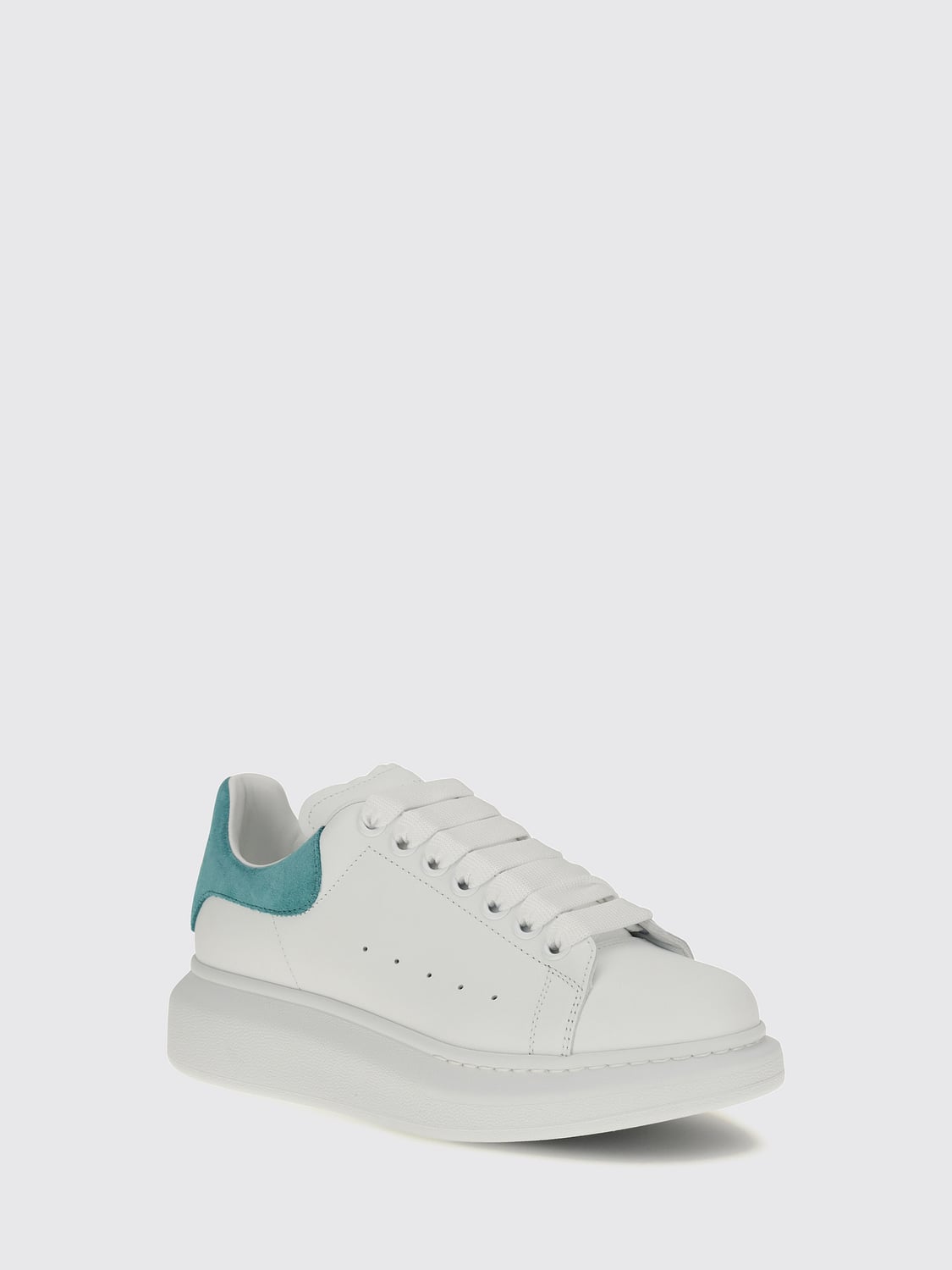 MCQUEEN SNEAKERS: Sneakers Oversize McQueen in pelle di vitello e suede con suola chunky bicolor, Panna - Img 2