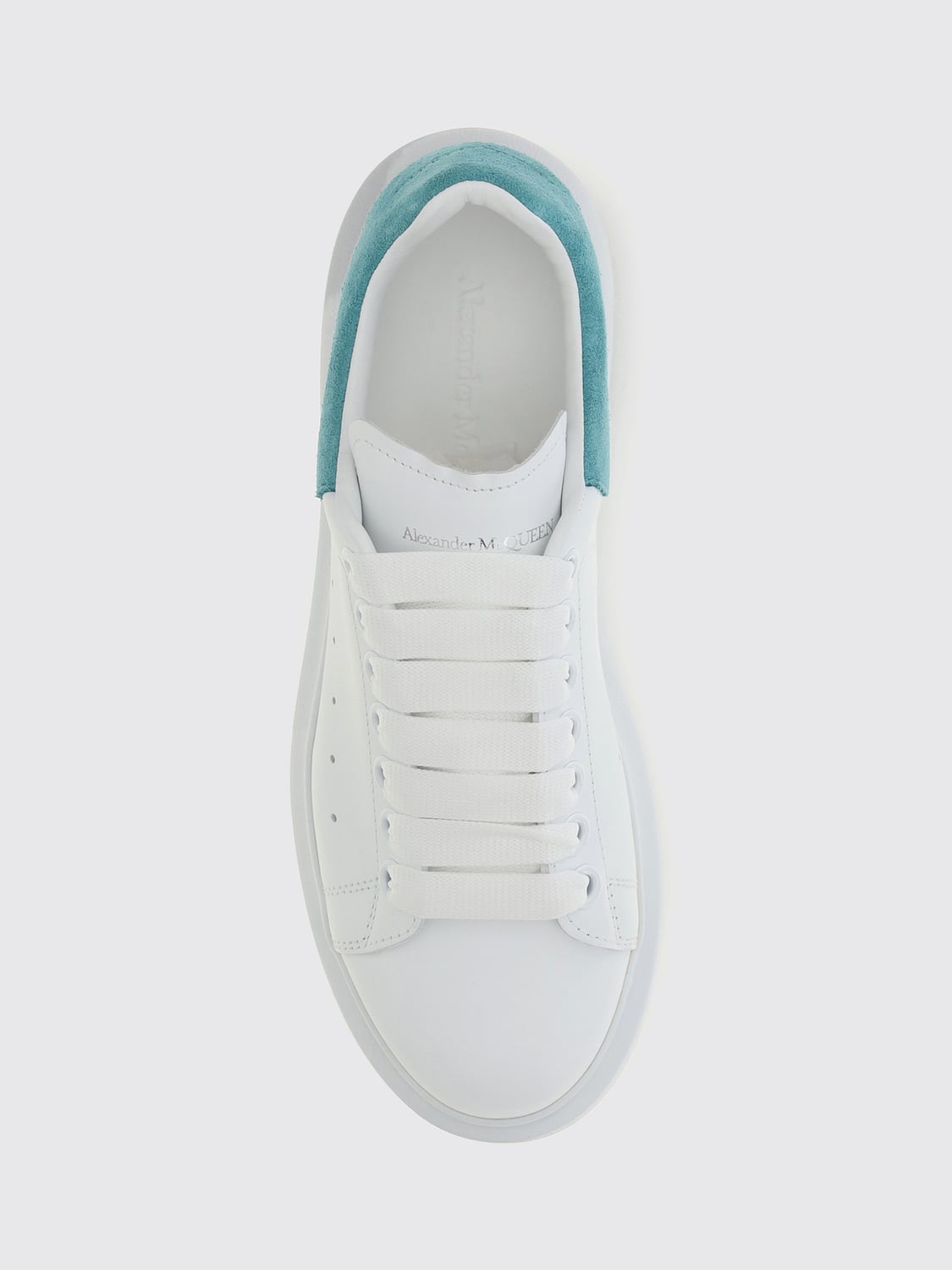 MCQUEEN SNEAKERS: Sneakers Oversize McQueen in pelle di vitello e suede con suola chunky bicolor, Panna - Img 4