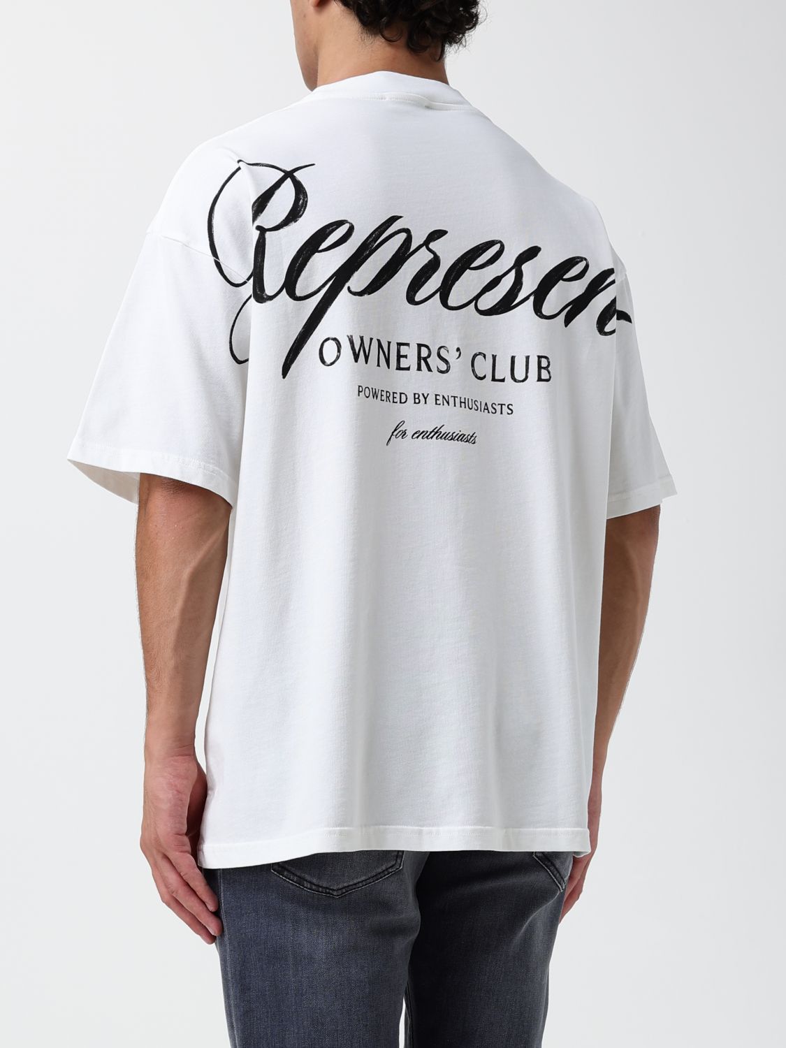 REPRESENT T-SHIRT: T-shirt Represent in cotone relaxed fit con logo posteriore, Bianco 1 - Img 2