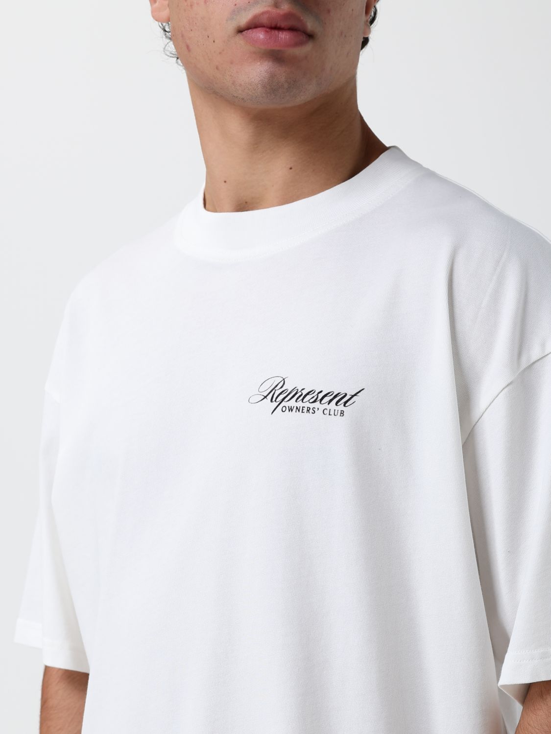 REPRESENT T-SHIRT: T-shirt Represent in cotone relaxed fit con logo posteriore, Bianco 1 - Img 3