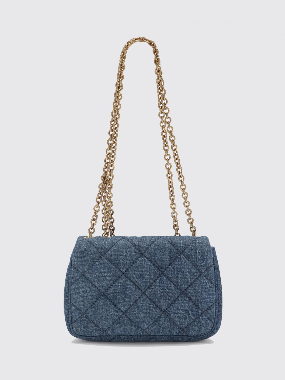 CHLOÉ BORSA MINI: Mini borsa Heritage Chloé in denim di cotone trapuntato con tracolla a catena, Blue - Img 2