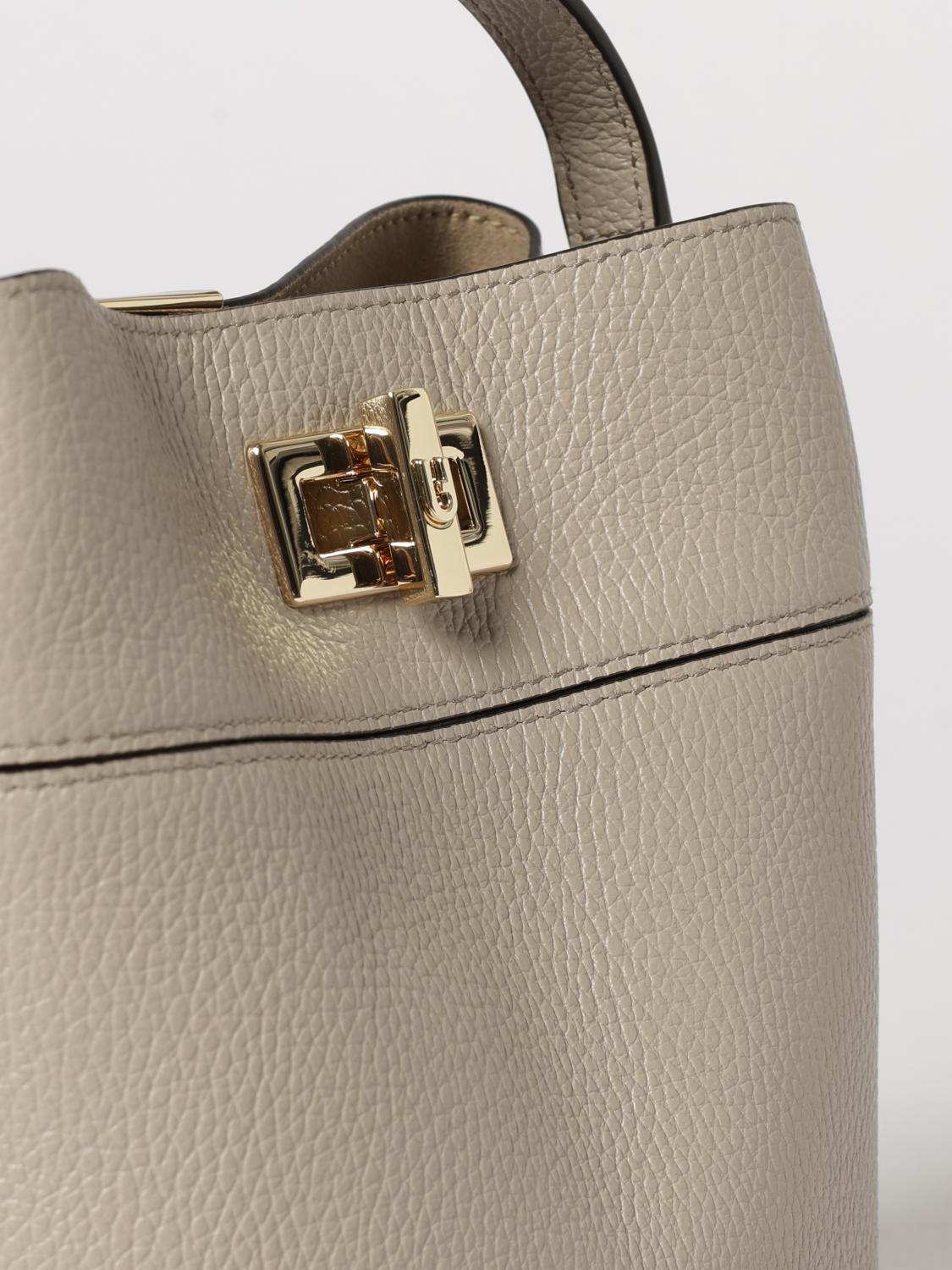 FURLA MINITASCHE: Amelie Mini-Beuteltasche Furla aus Leder mit Drehverschluss, Grau - Img 3