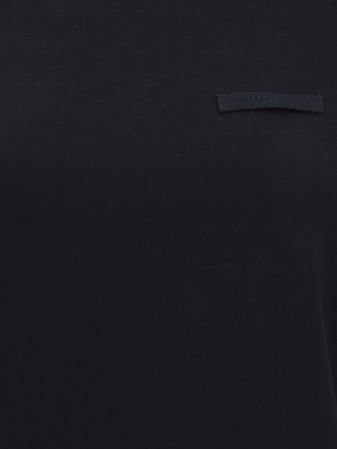 JACQUEMUS CAMISETA: Camiseta Jacquemus de manga corta en algodón elástico con cuello redondo, Negro - Img 4